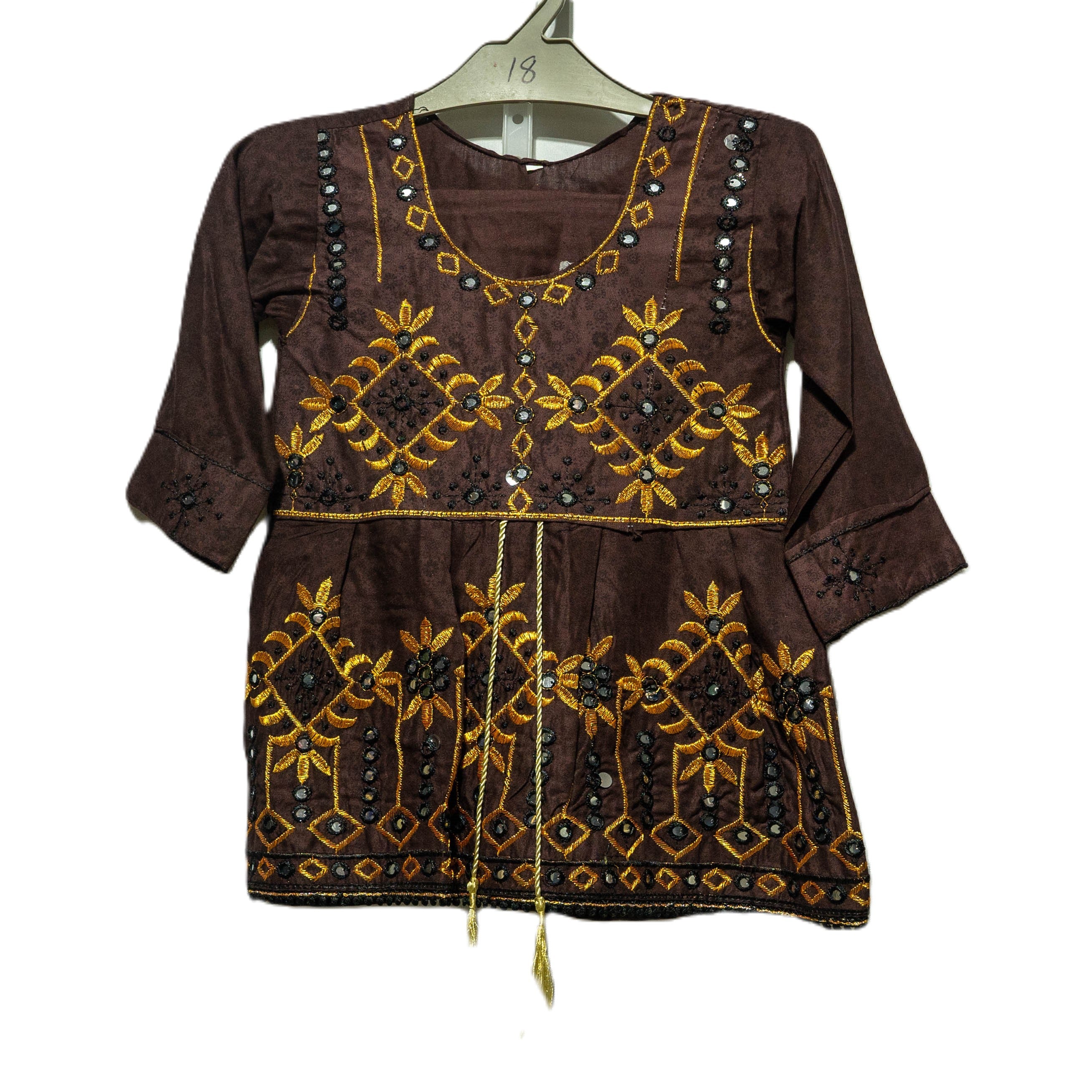 Brown embroidered frock