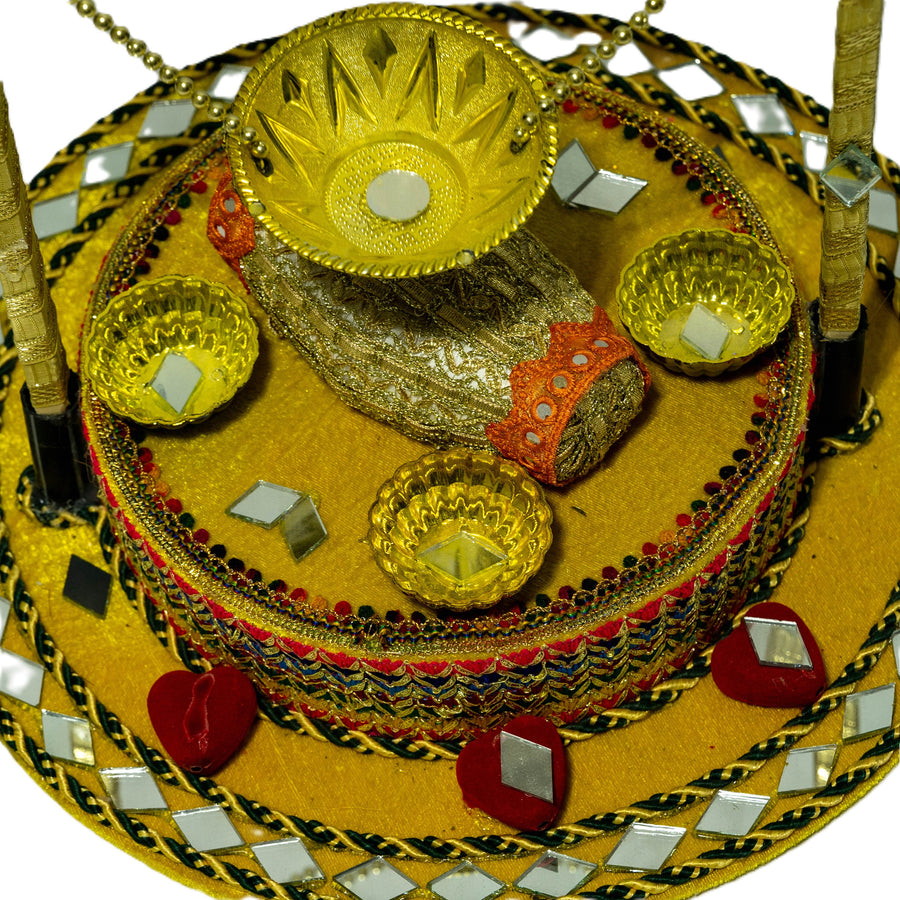 Large decorated mehndi tray