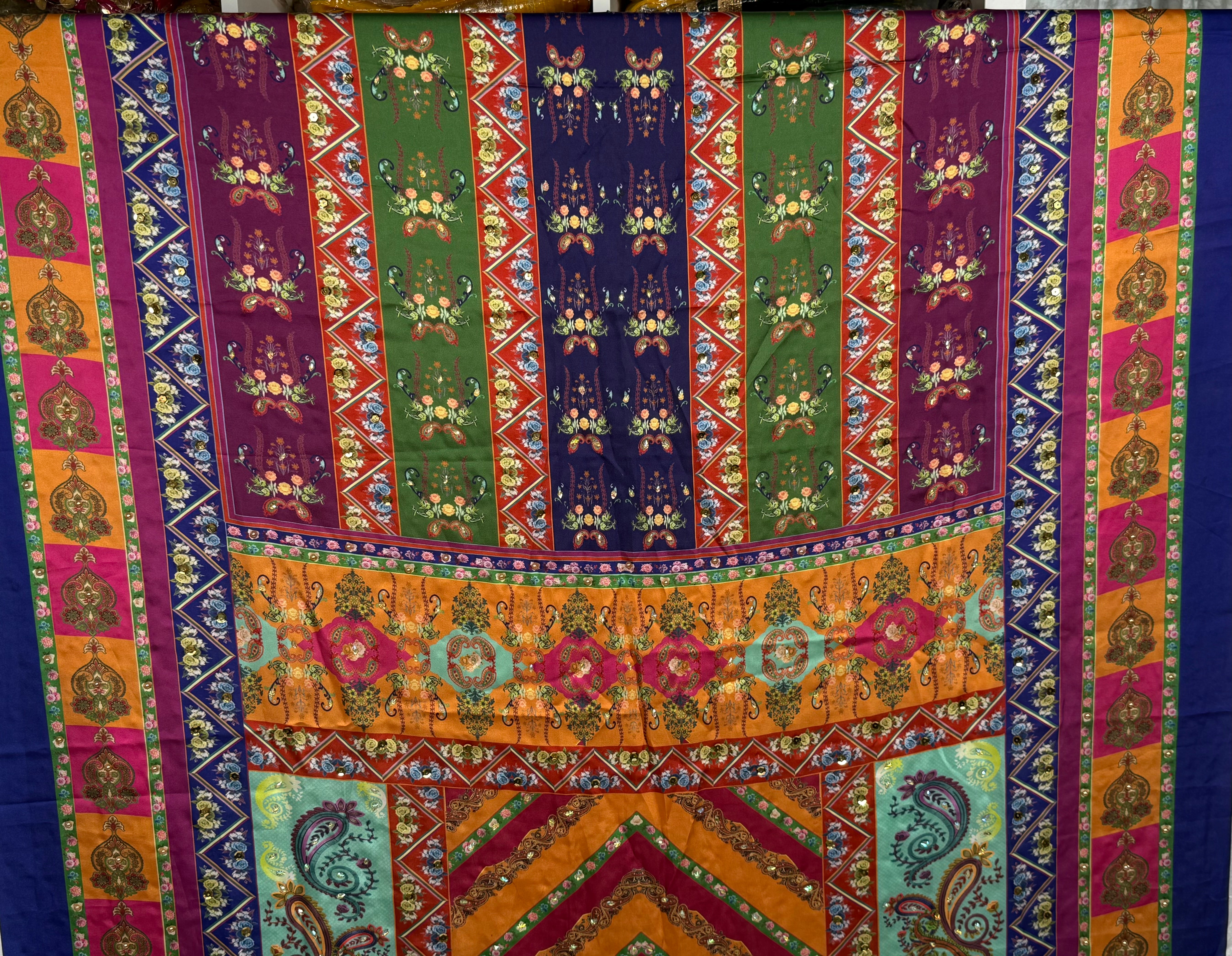 Silk Multi Colour Dupptta Sd20 By Areeba'S Couture