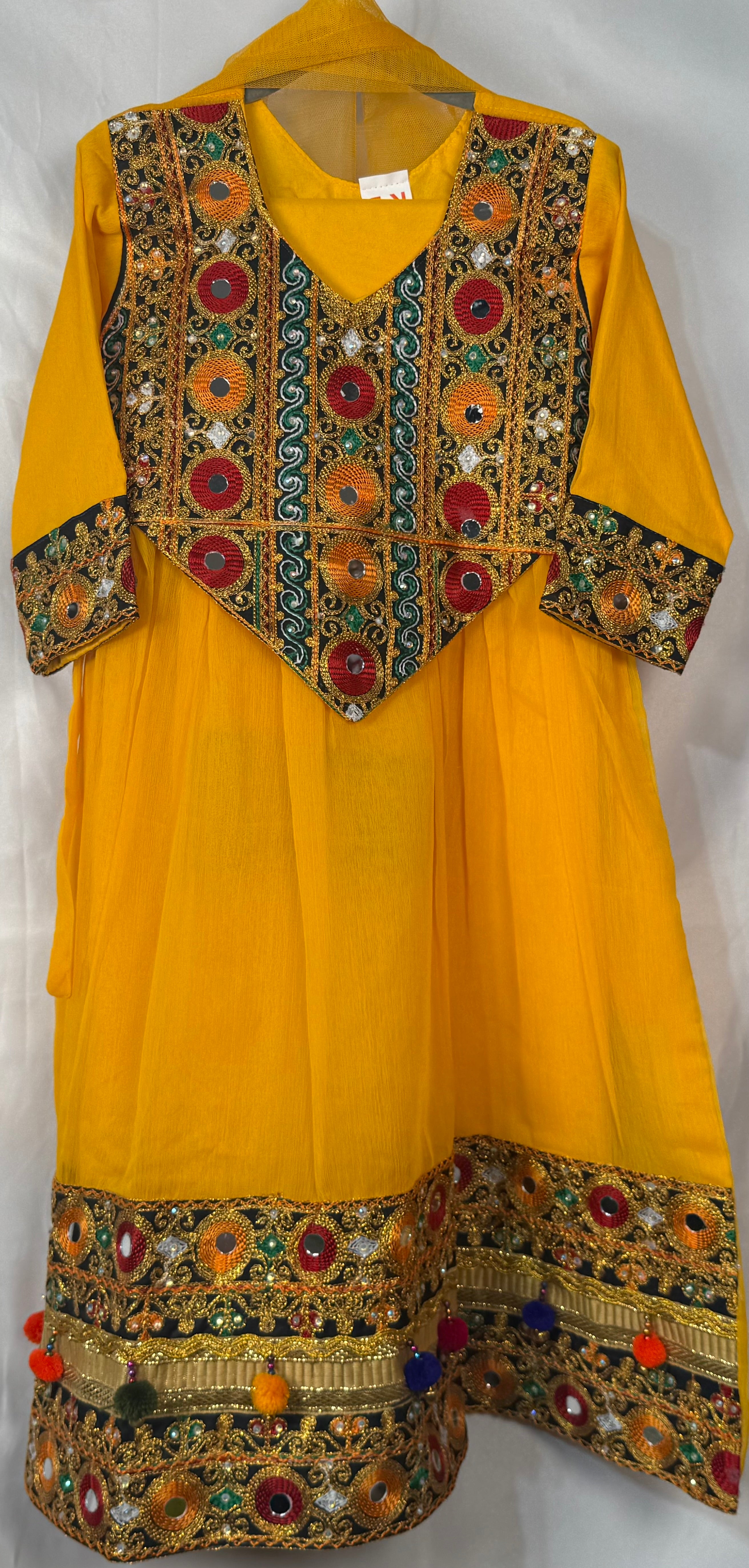 Afghan Style Girls Suit 3 Pcs For All Occasions/Events By Areeba'S Couture Casswg-4