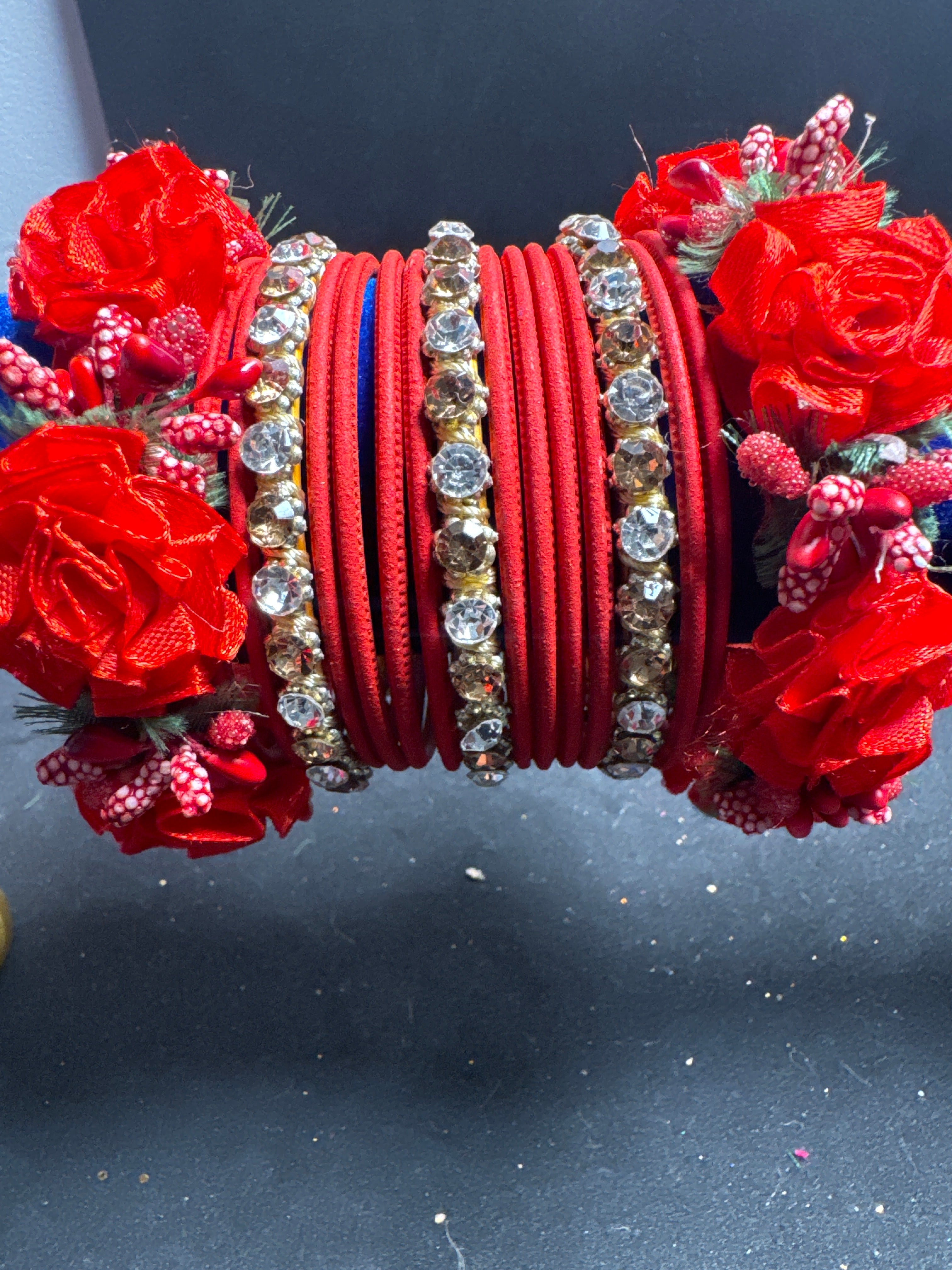 Red gold flower bangles FB36