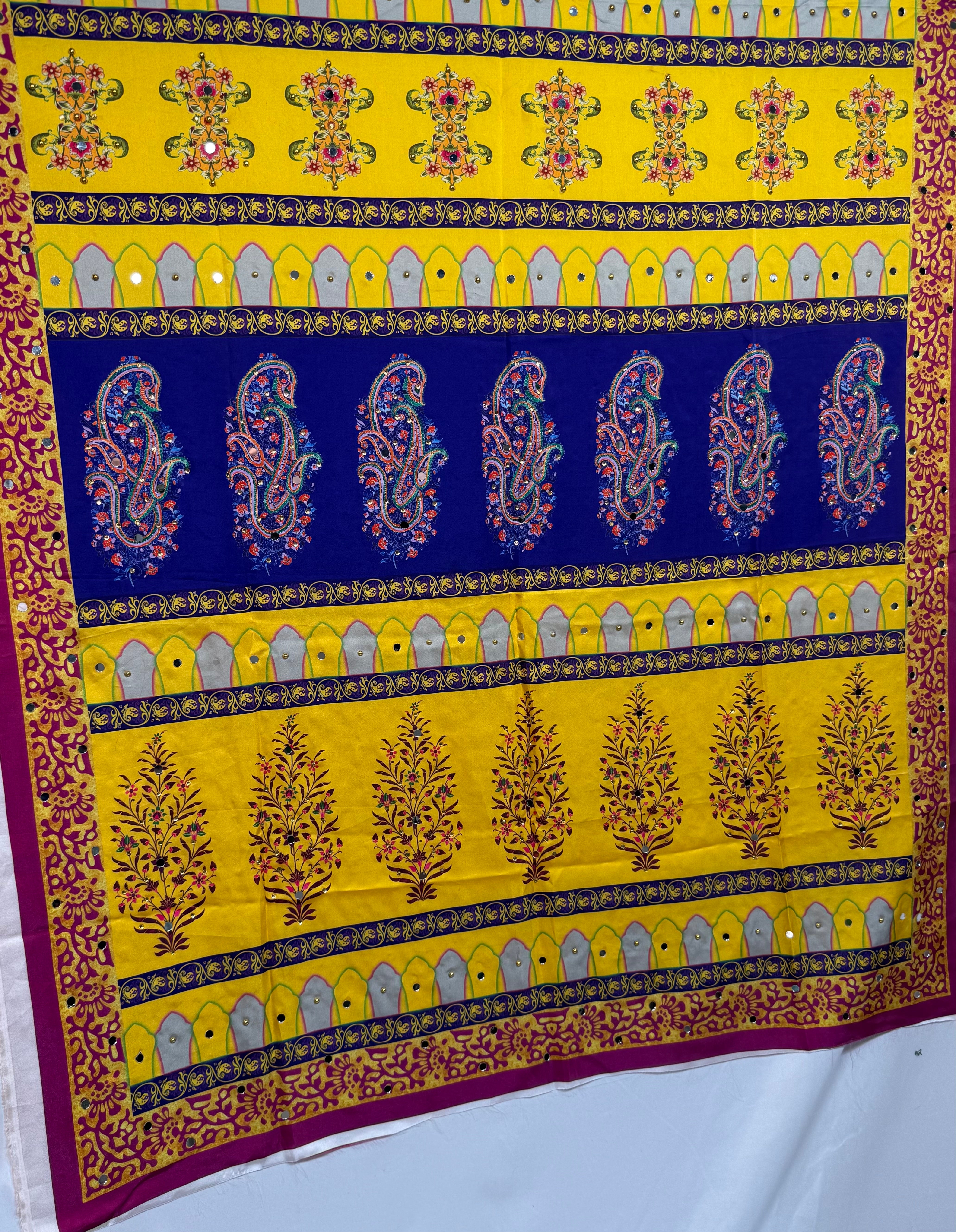 Silk Multi Colour Dupptta Sd23 By Areeba'S Couture