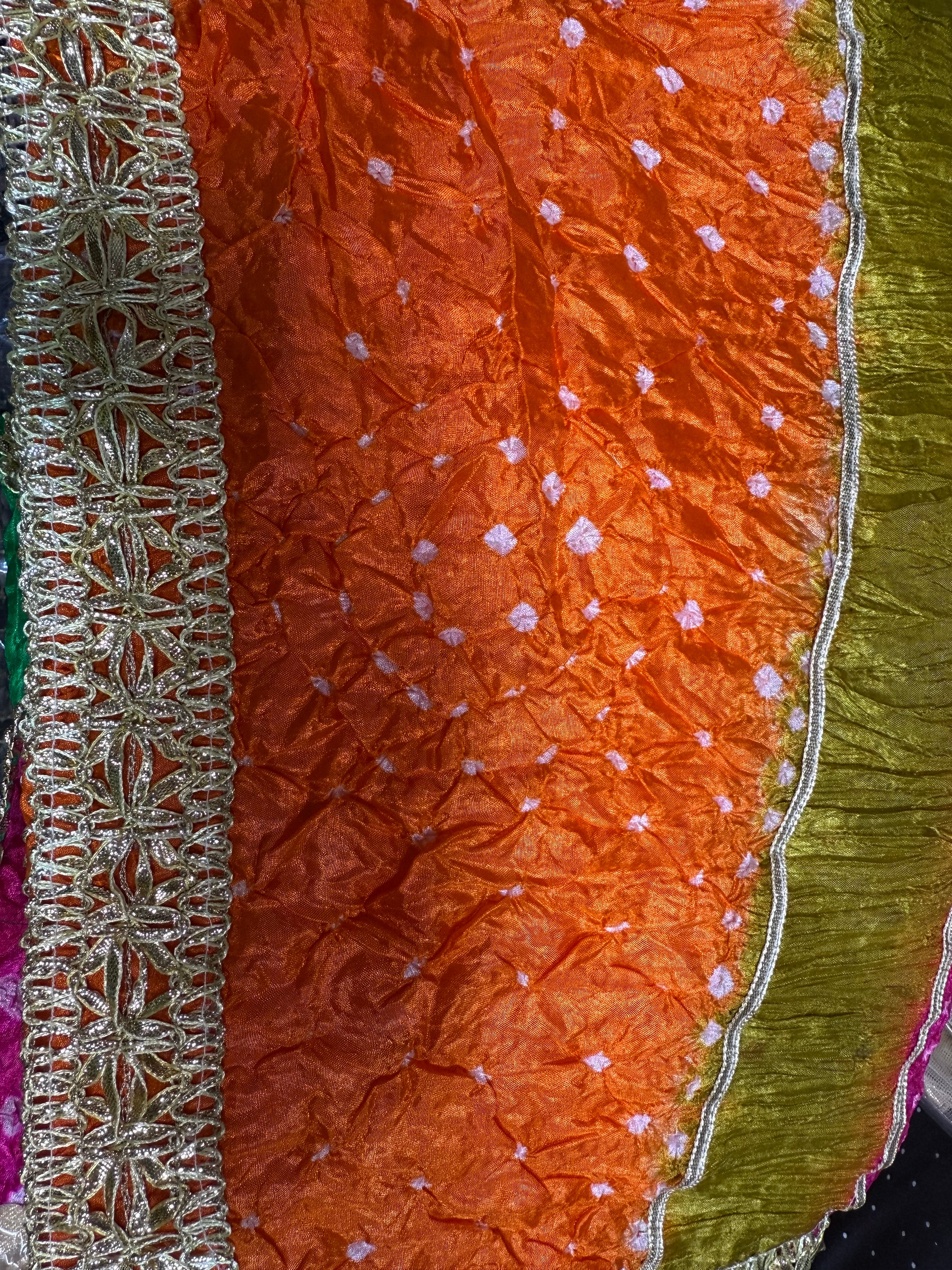 Dupptta Silk Chunri Multi Colour With Gotta Work Dcg-2