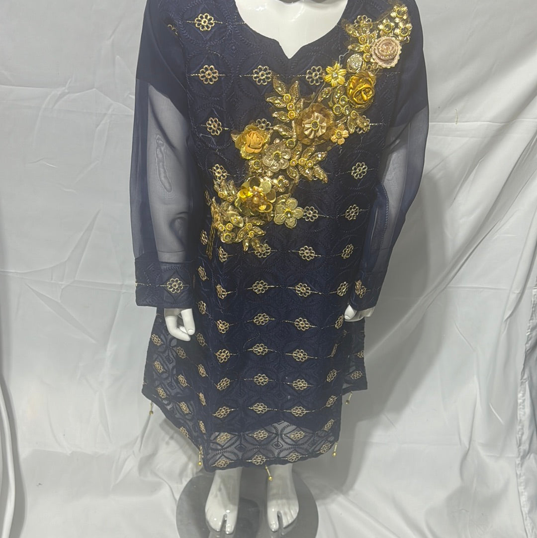 Girls blue  party suit- Areeba's Couture