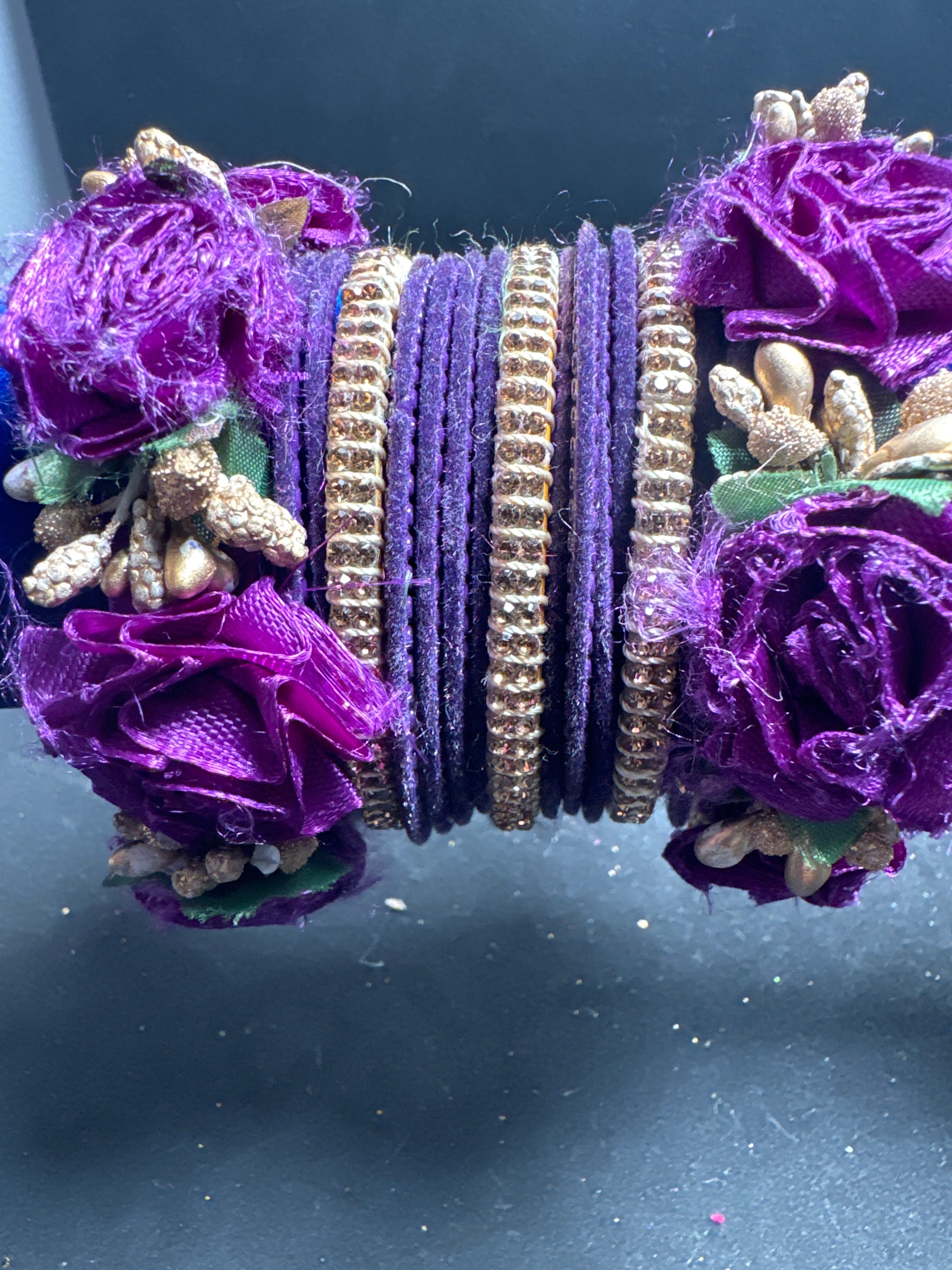 Purple gold bangles set FB21