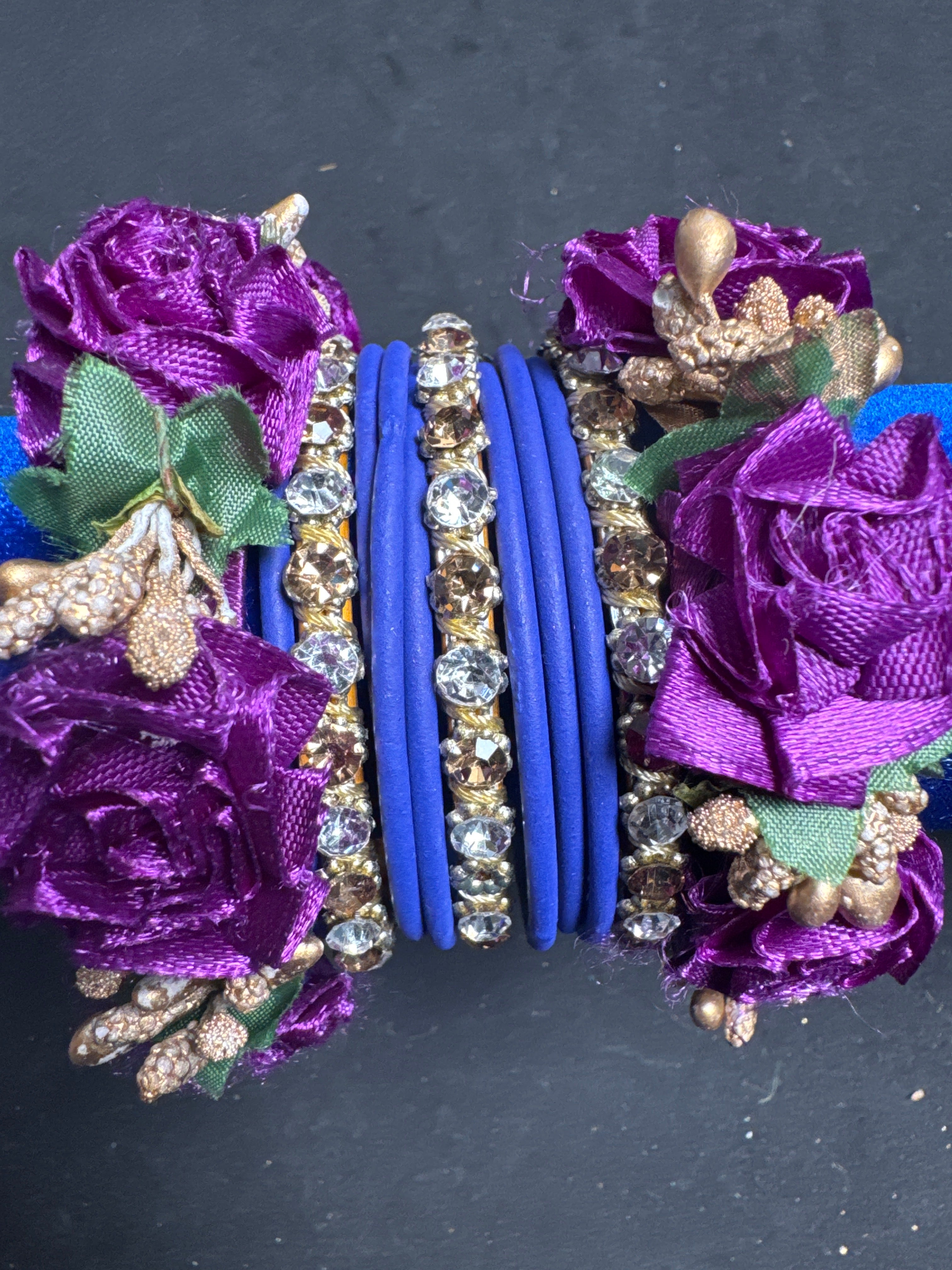 Purple flower bangles set 22