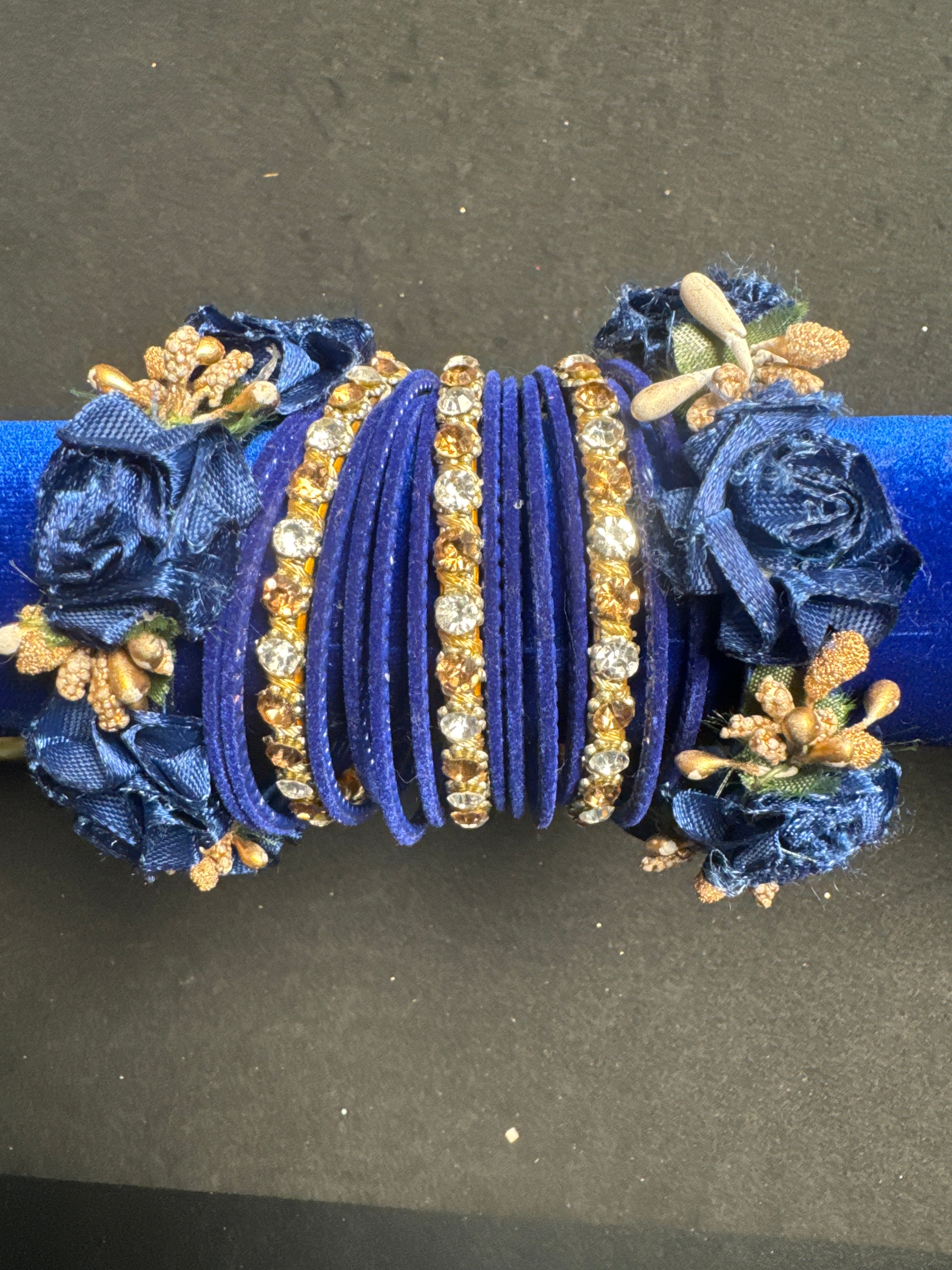 Flower bangles blue Valvet FB3