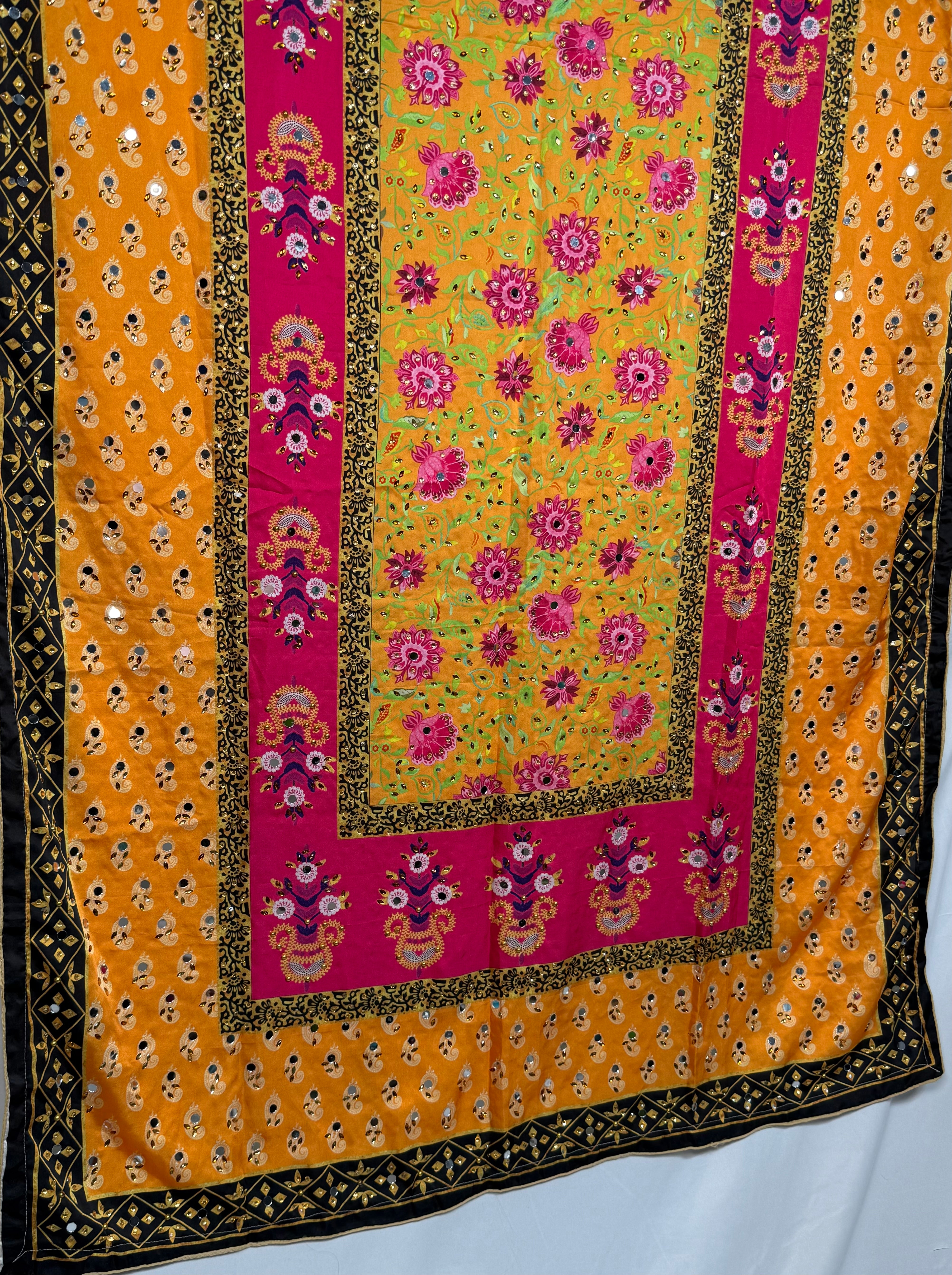 Silk Dupptta In Multi Colour Sd17 By Areeba'S Couture