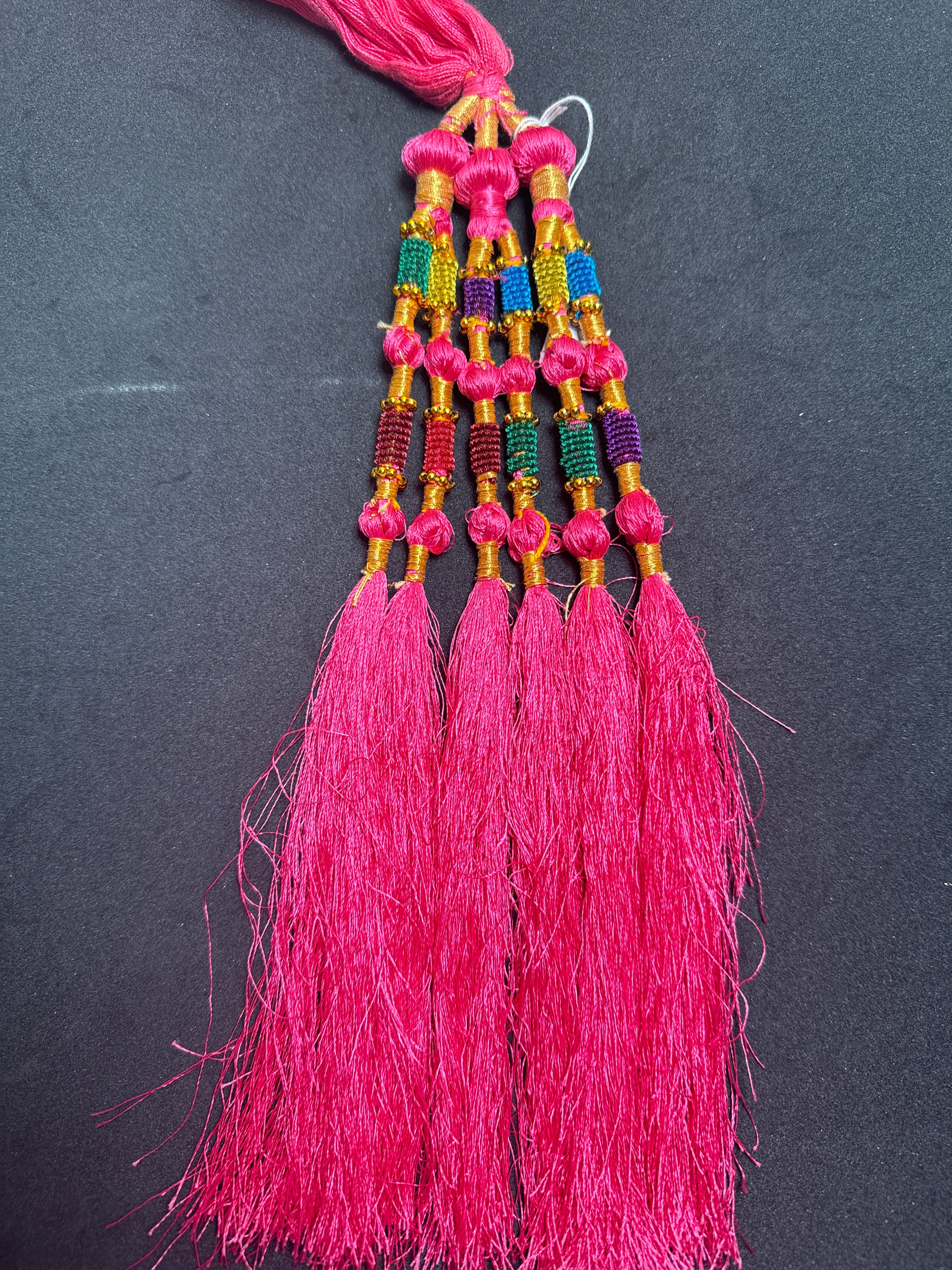 Pink  Parranda with multi colours beads in  tassels SP31