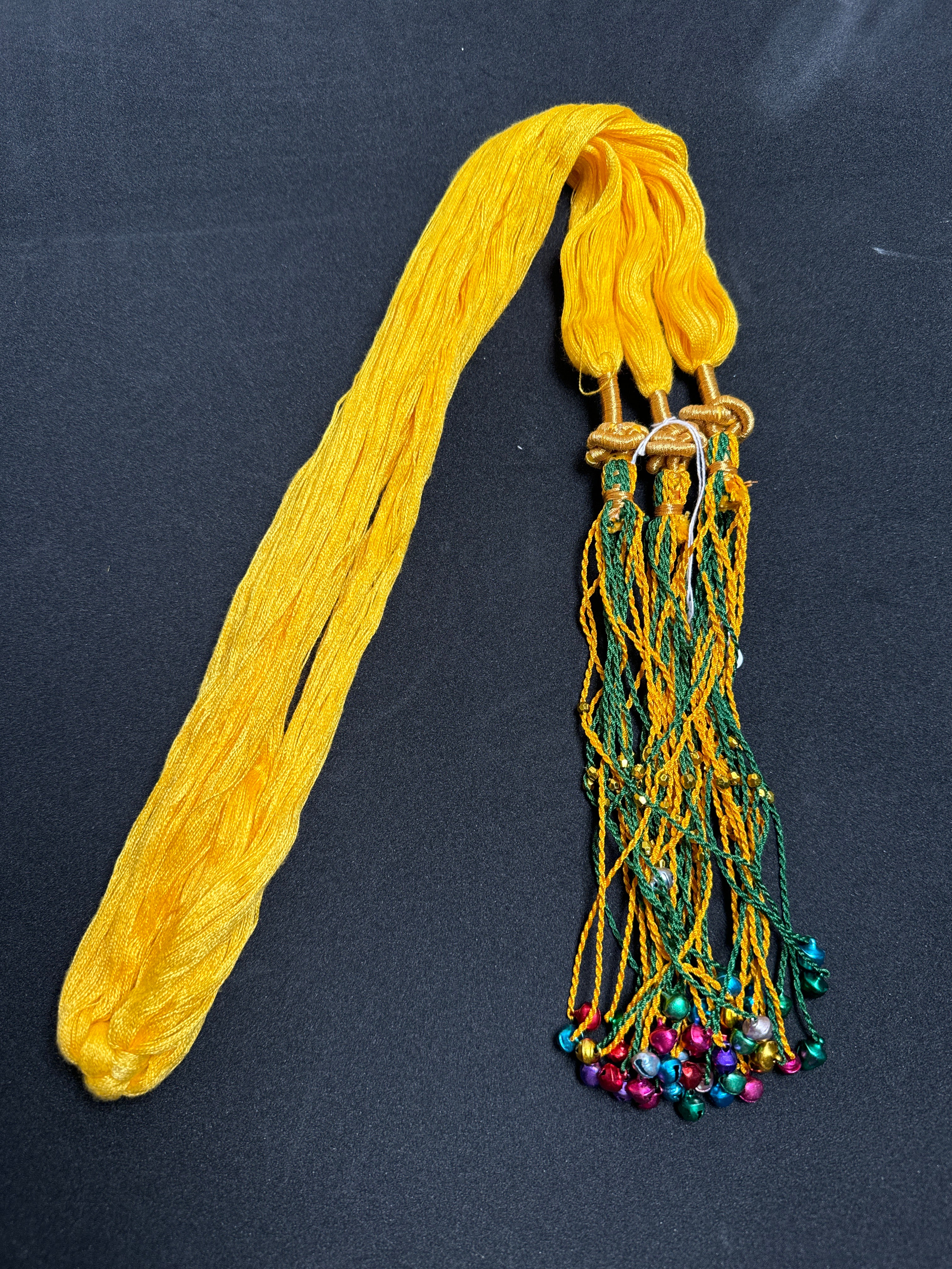 Yellow colour Parranda with multi  beads in   tassels PD91