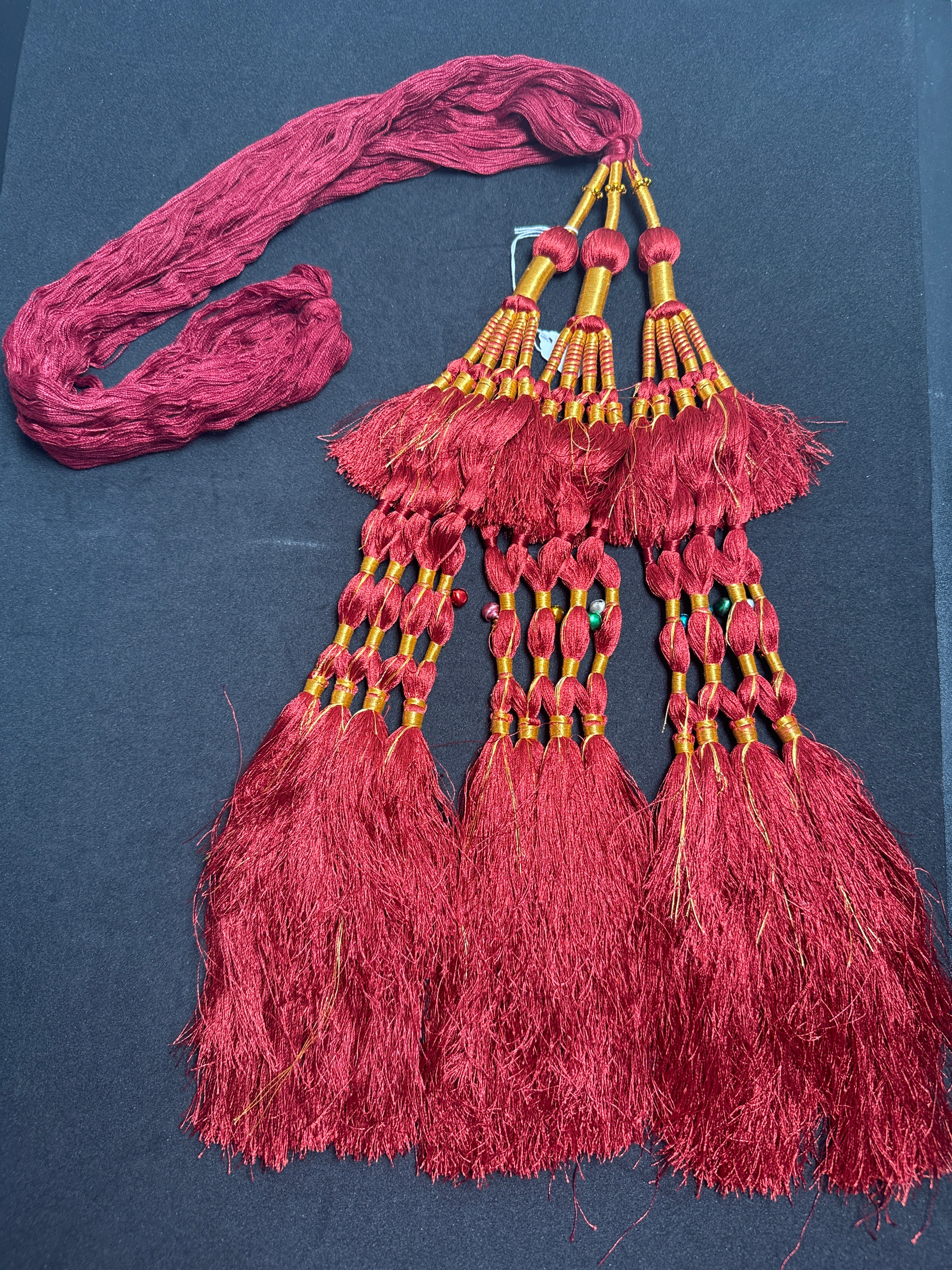 Maroon Parranda with multi beads in Maroon luxury tassels SP8