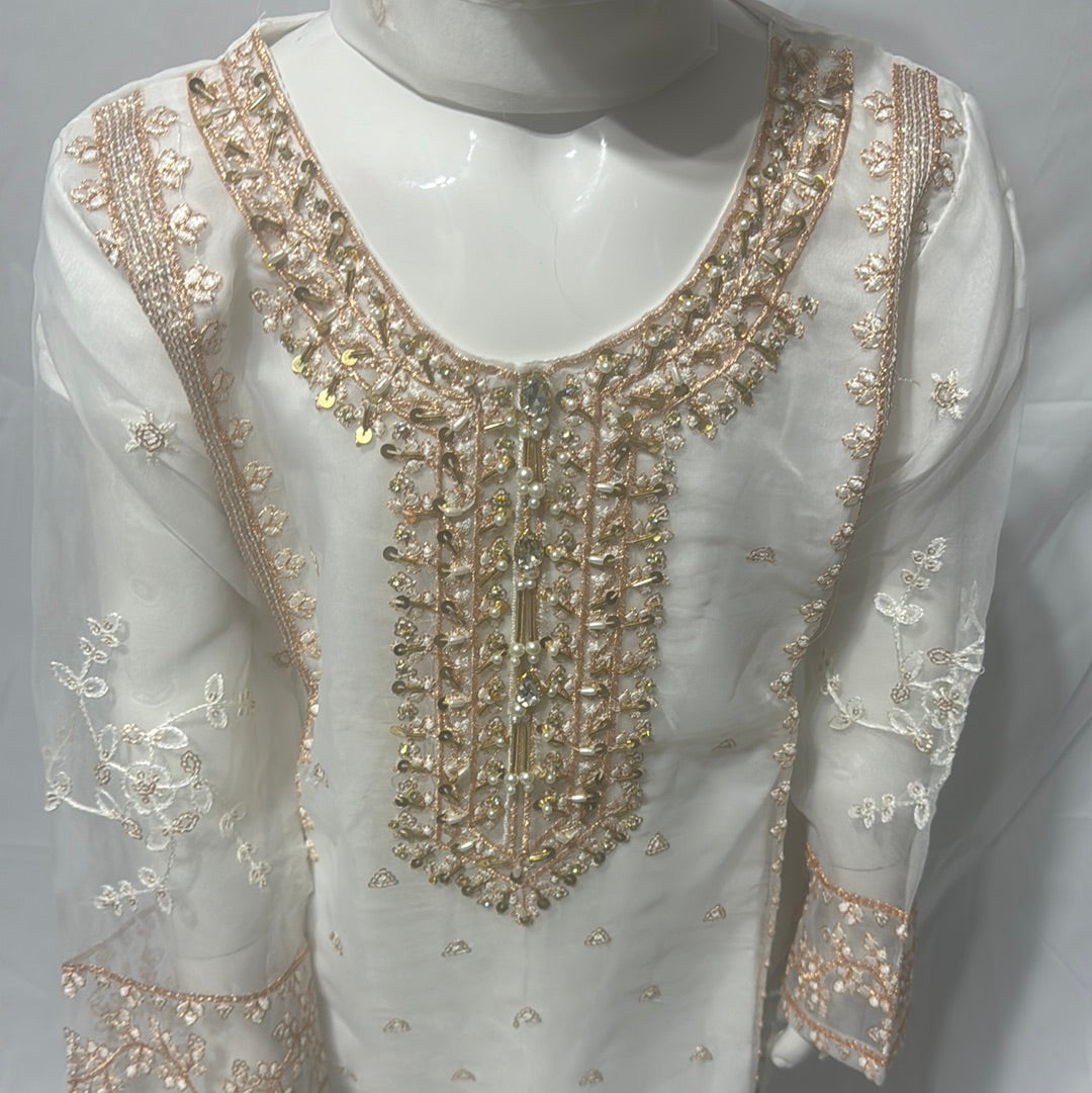 Girls  white suit DBJJ01- Areeba's Couture