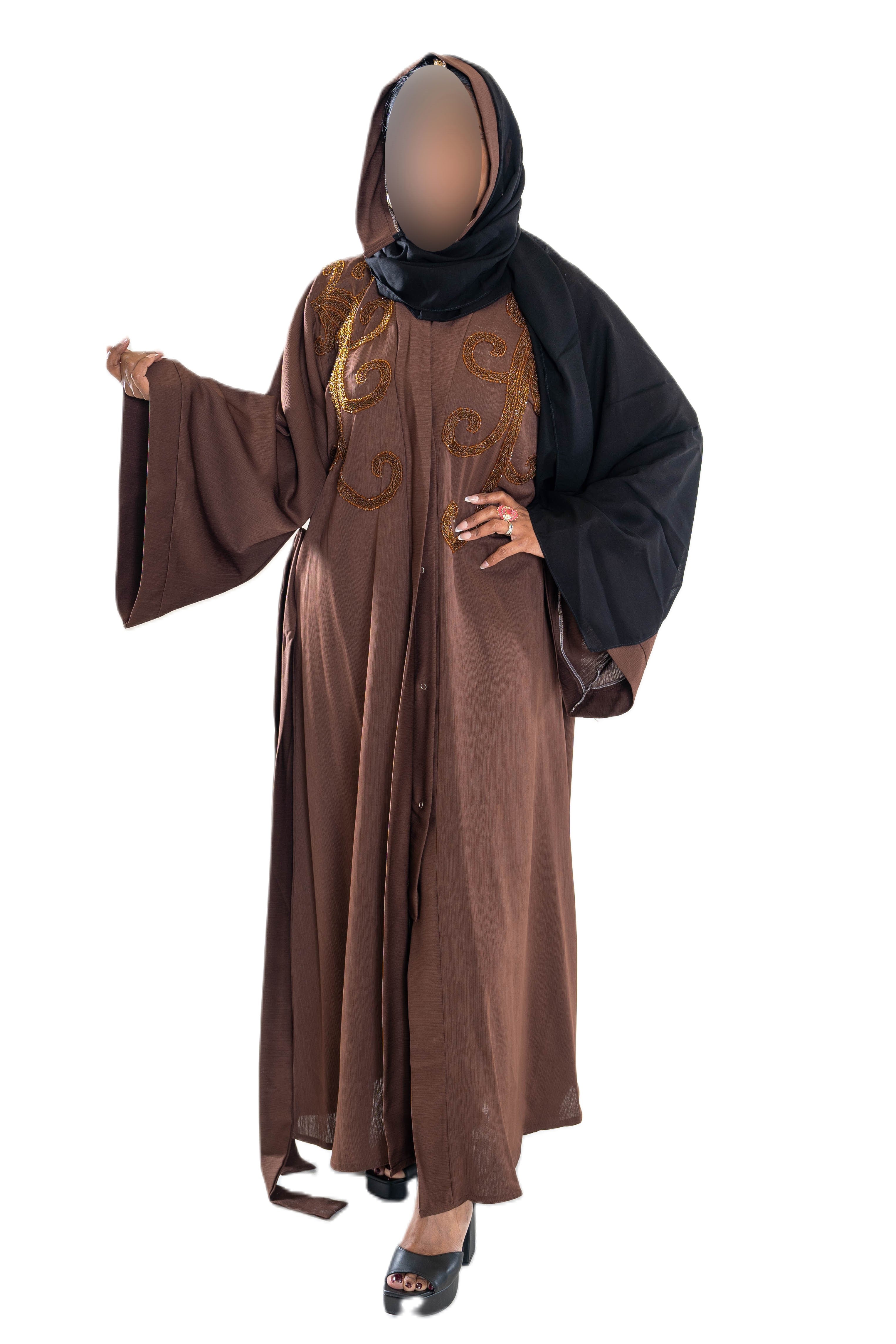 Pearl embroidered Abaya