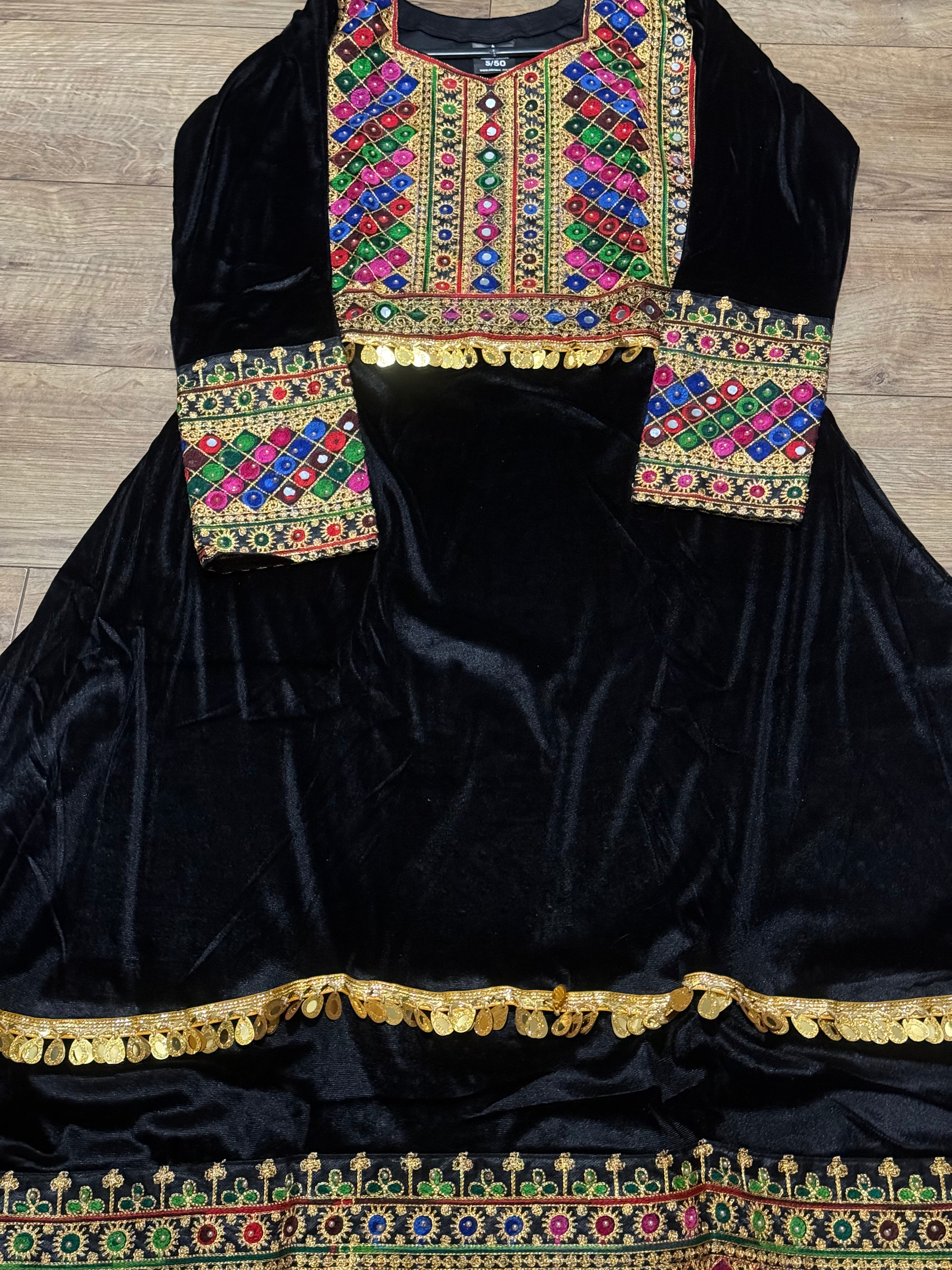 Black Valvet Afghani dress/Maxi (One piece)