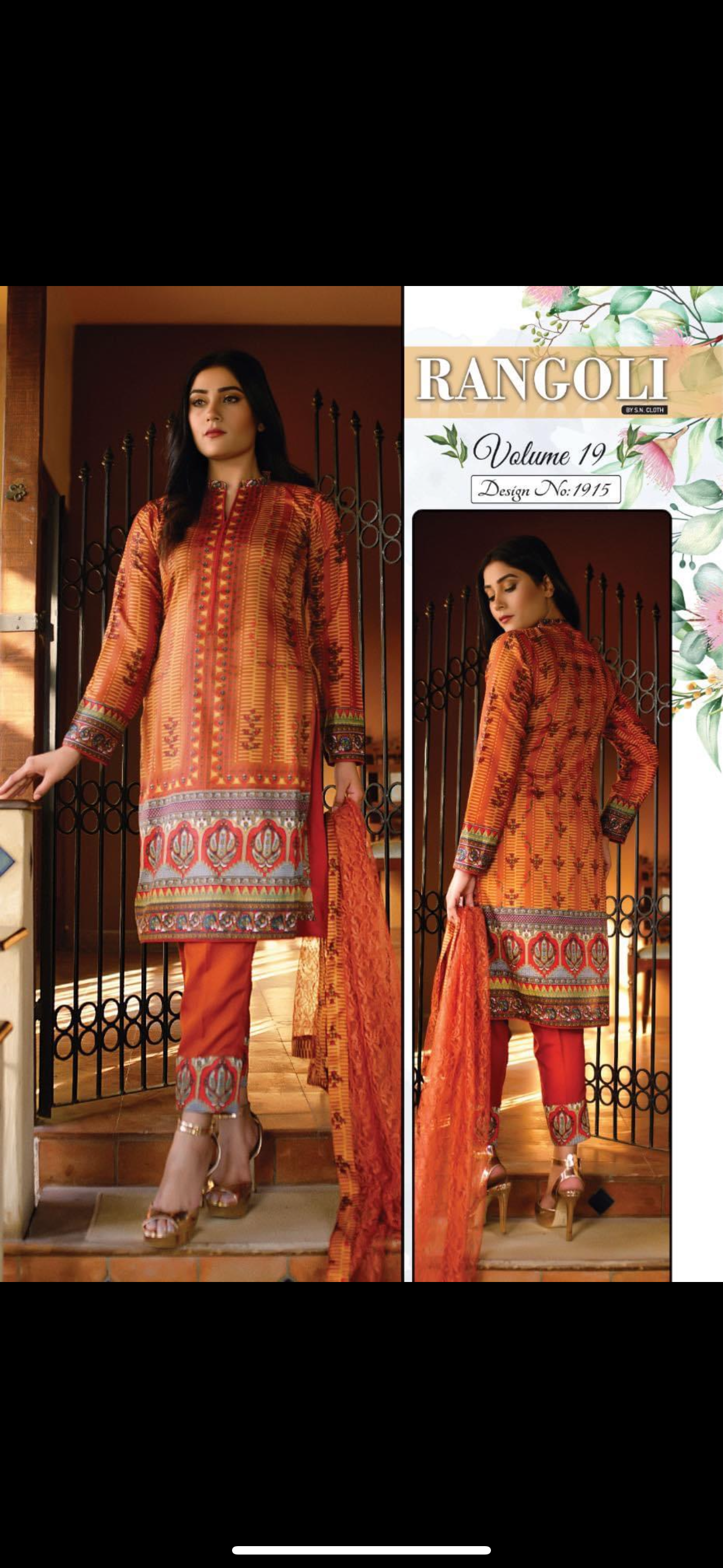 Rangoli three piece printed malai lawn RL13