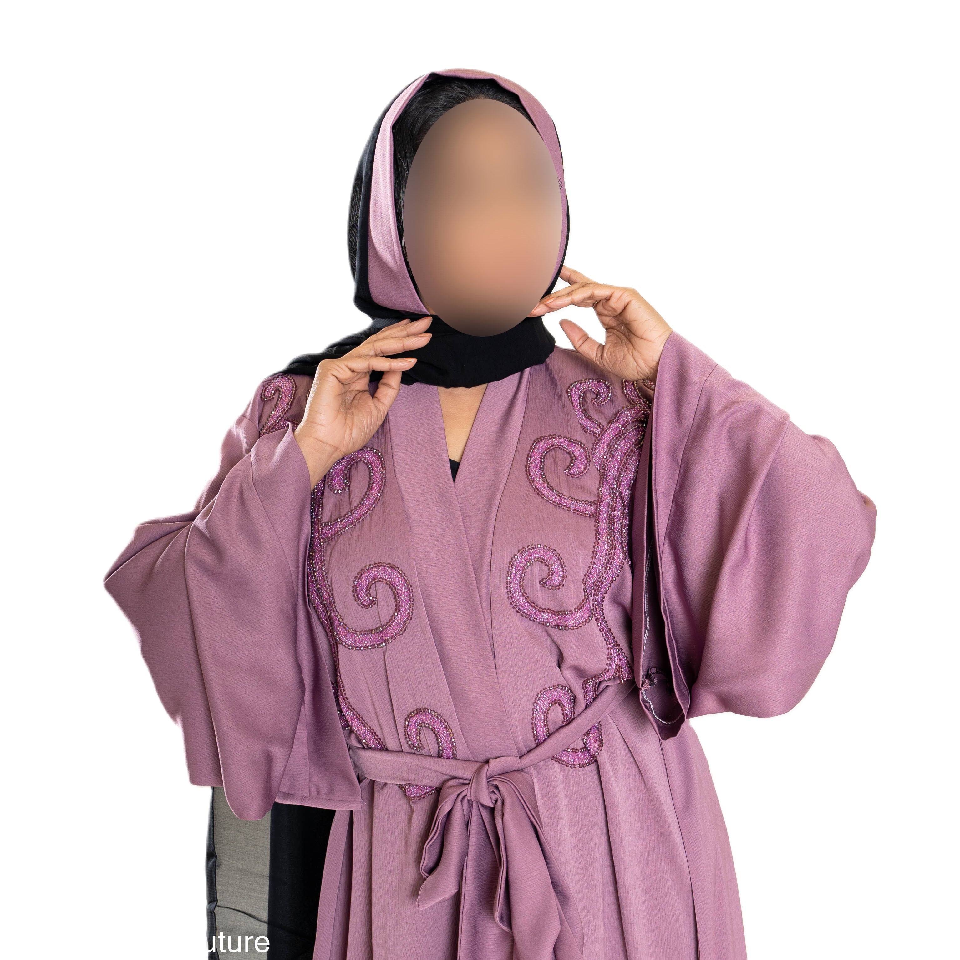 Pearl embroidered Abaya