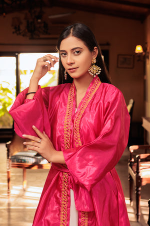 Warm Pink Inayah Abaya- Areeba's Couture