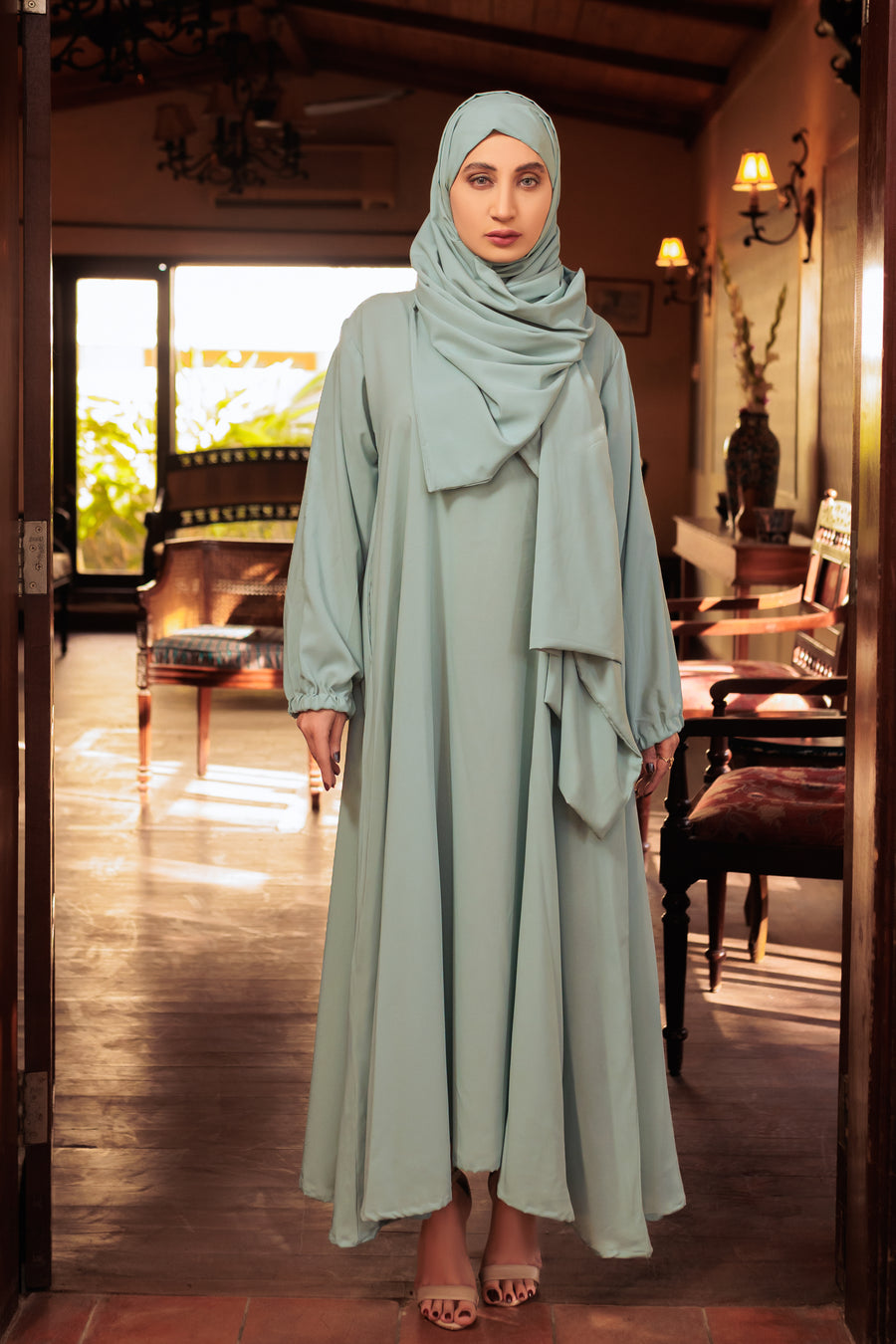 Ash Grey Jilbab - Khimer abaya- Areeba's Couture