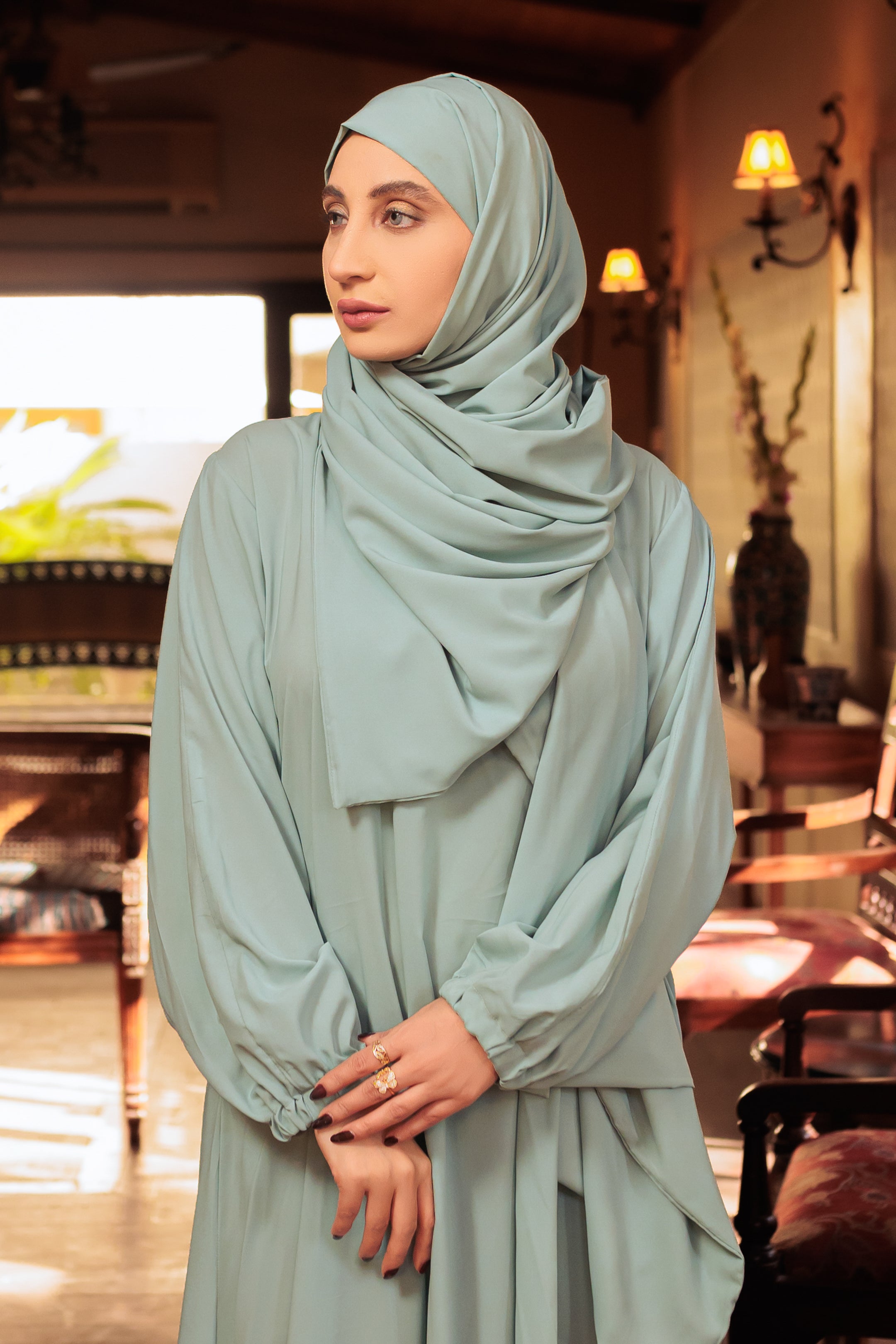 Ash Grey Jilbab - Khimer abaya- Areeba's Couture