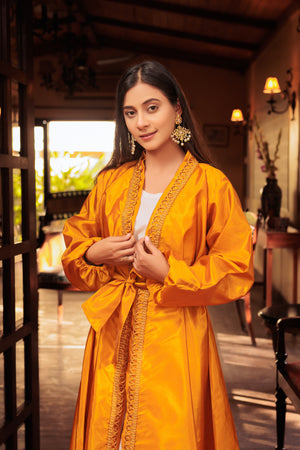 Deep Saffron Inayah Abaya- Areeba's Couture