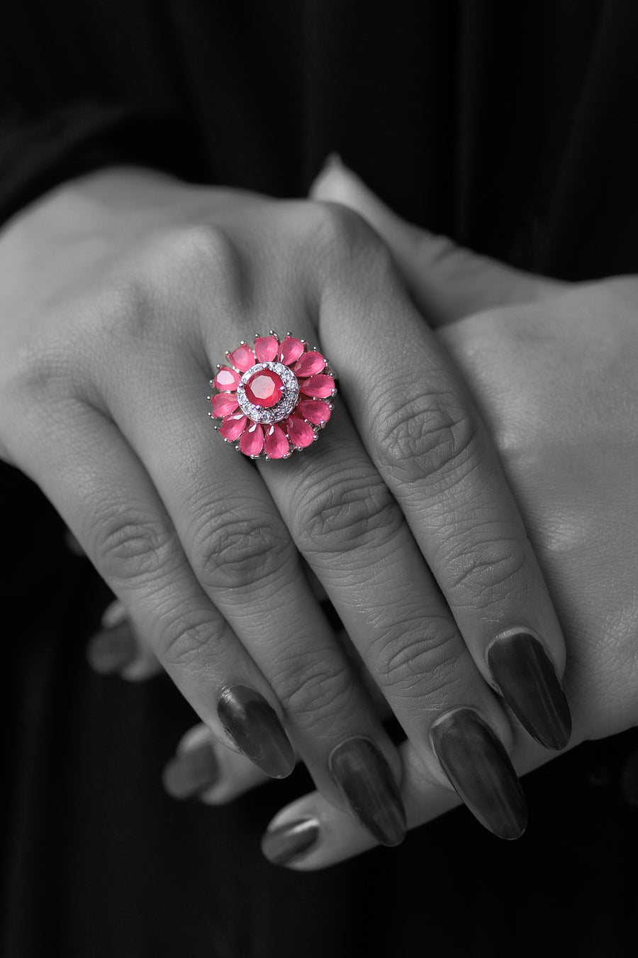 Shocking pink ring- Areeba's Couture