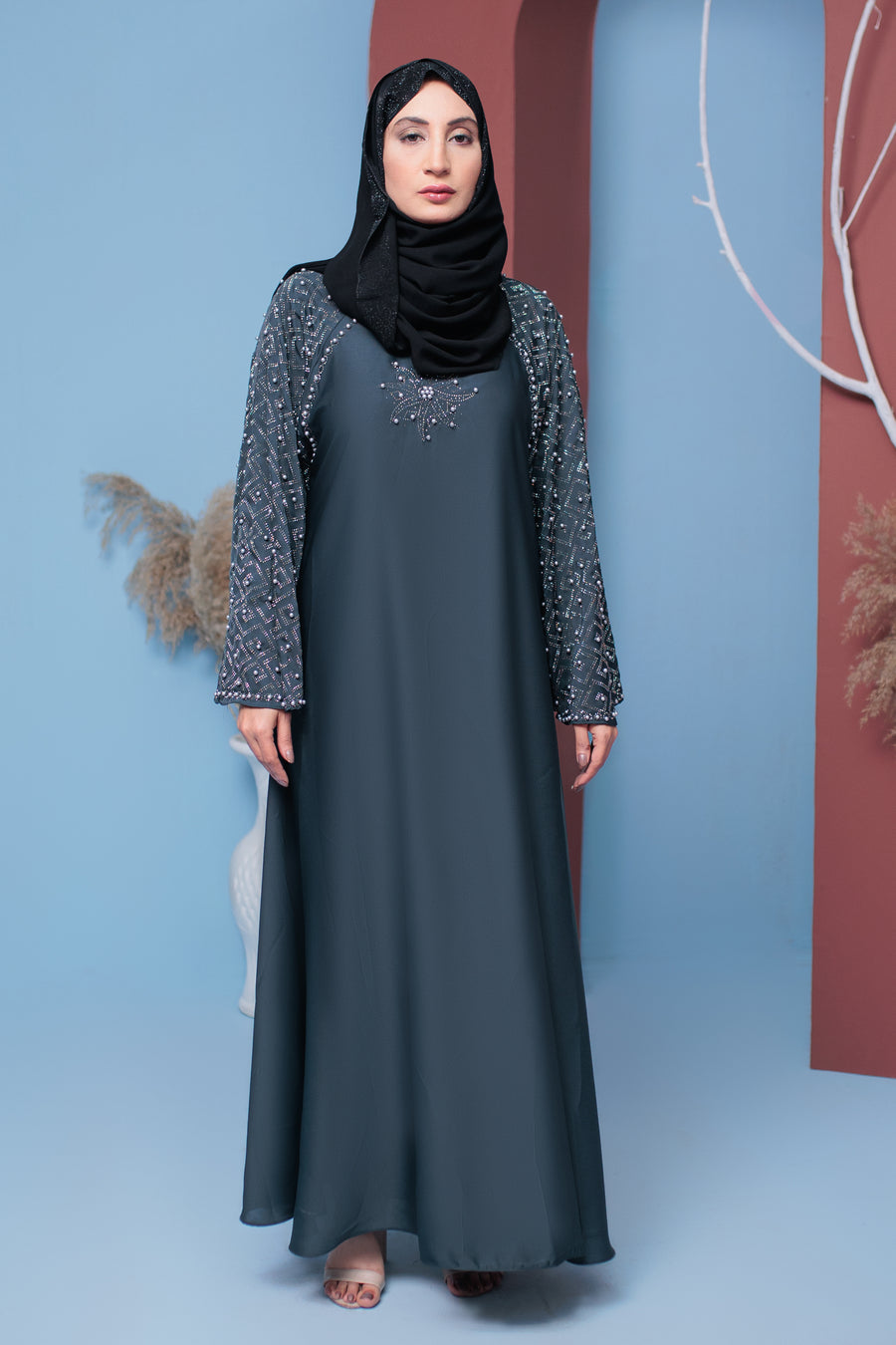 Blue Bayoux Yasna abaya- Areeba's Couture