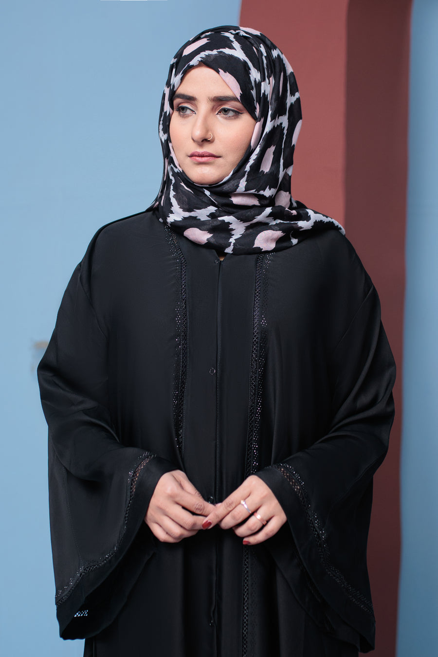 Eshaal Lace abaya- Areeba's Couture
