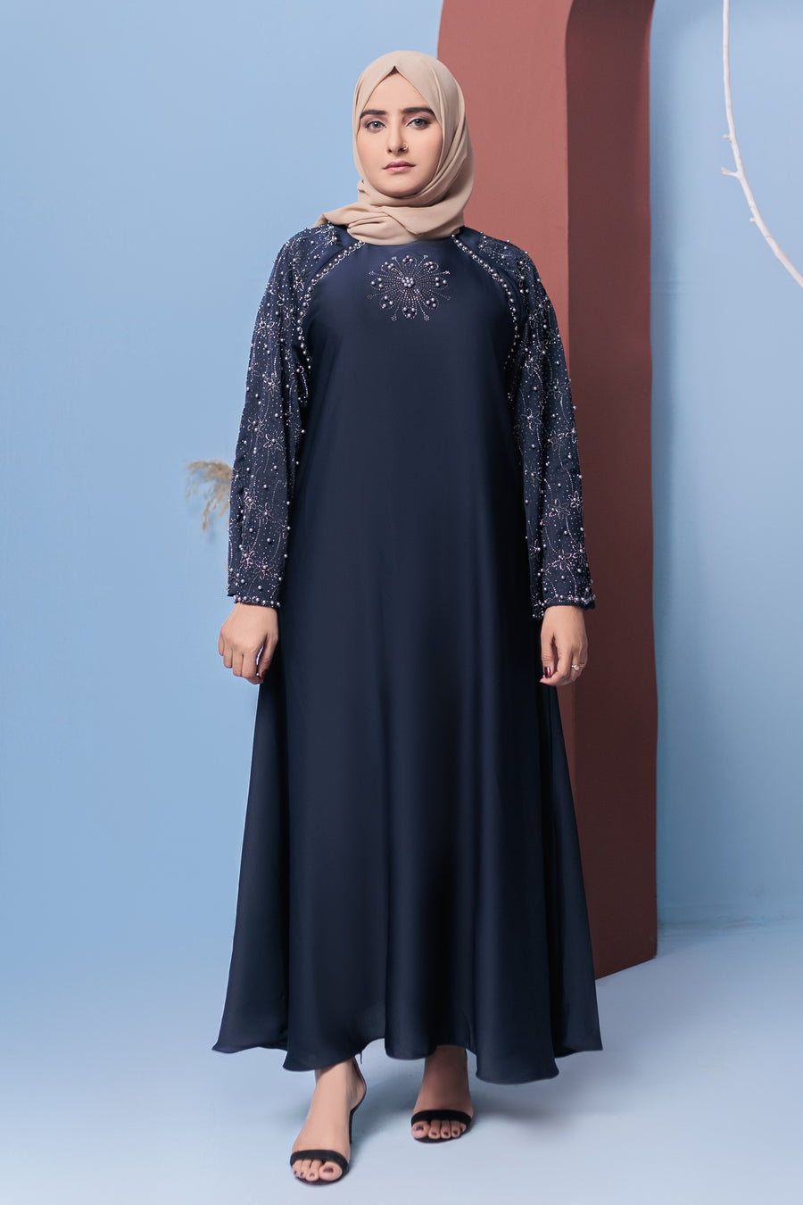 Ebony Clay Yasna abaya- Areeba's Couture