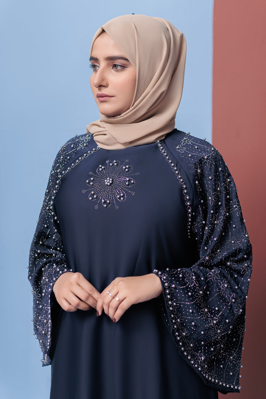 Ebony Clay Yasna abaya- Areeba's Couture