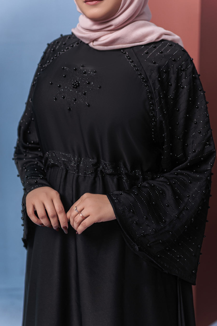 Black Roha abaya- Areeba's Couture