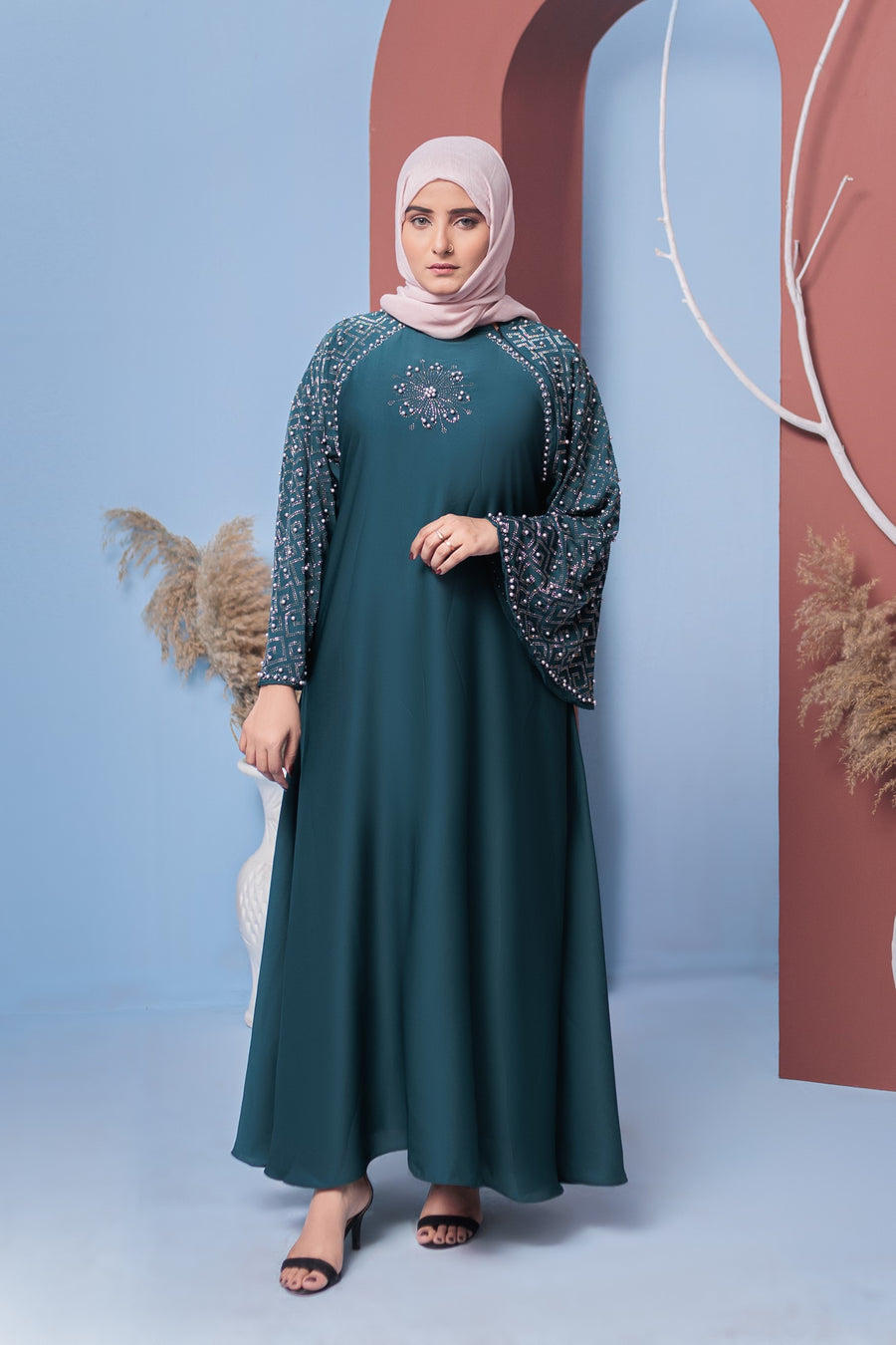 Nile Blue Yasna abaya- Areeba's Couture