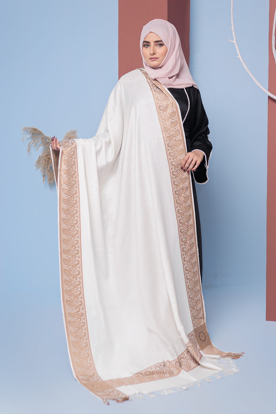 Iron Pashmina Shawl- Areeba's Couture