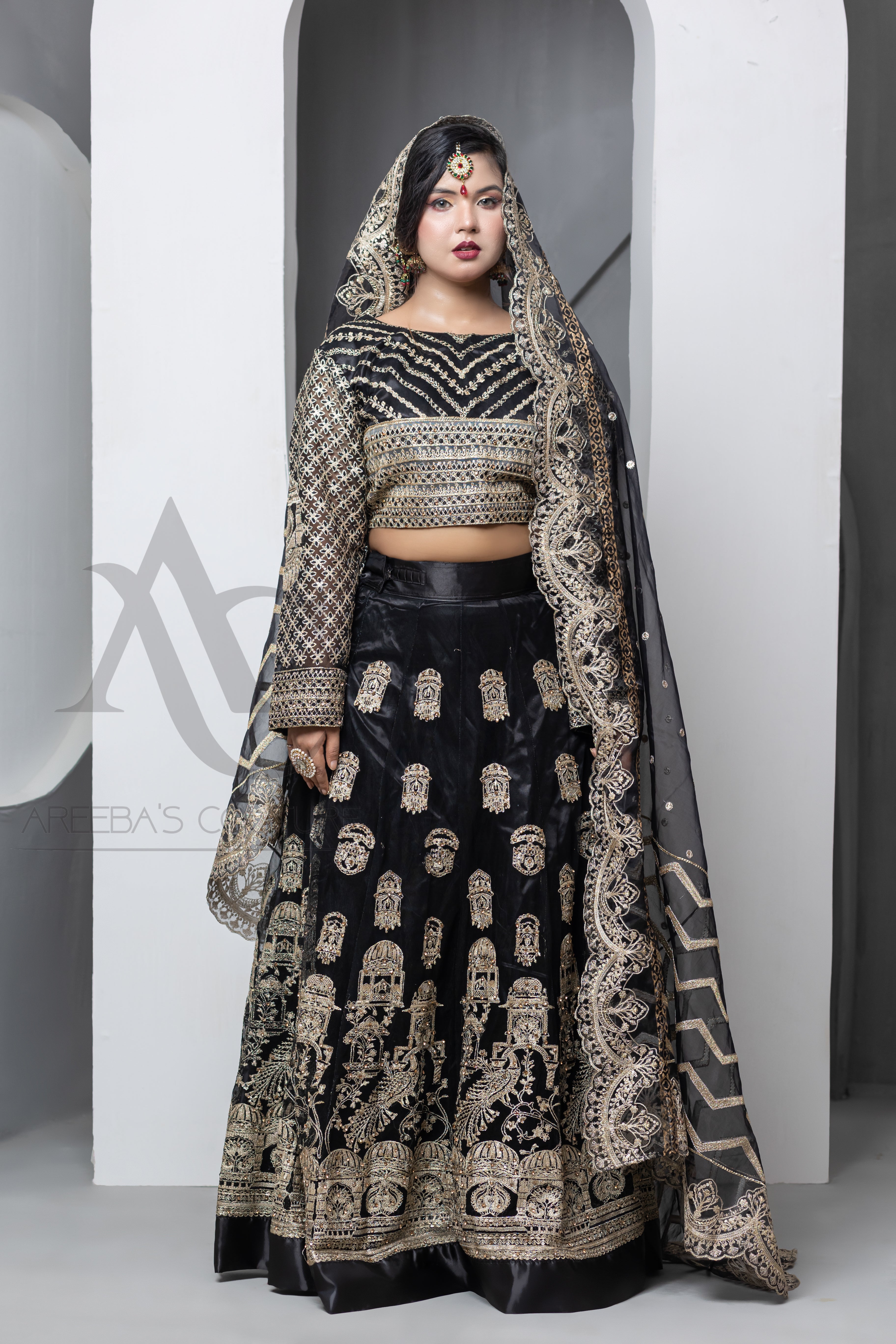 QALAMKAR luxury Lenhga Choli- Areeba's Couture