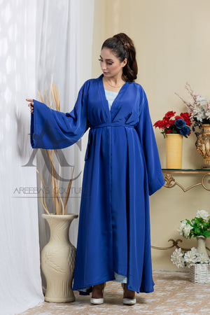 Sapphire Blue Wajiha abaya- Areeba's Couture