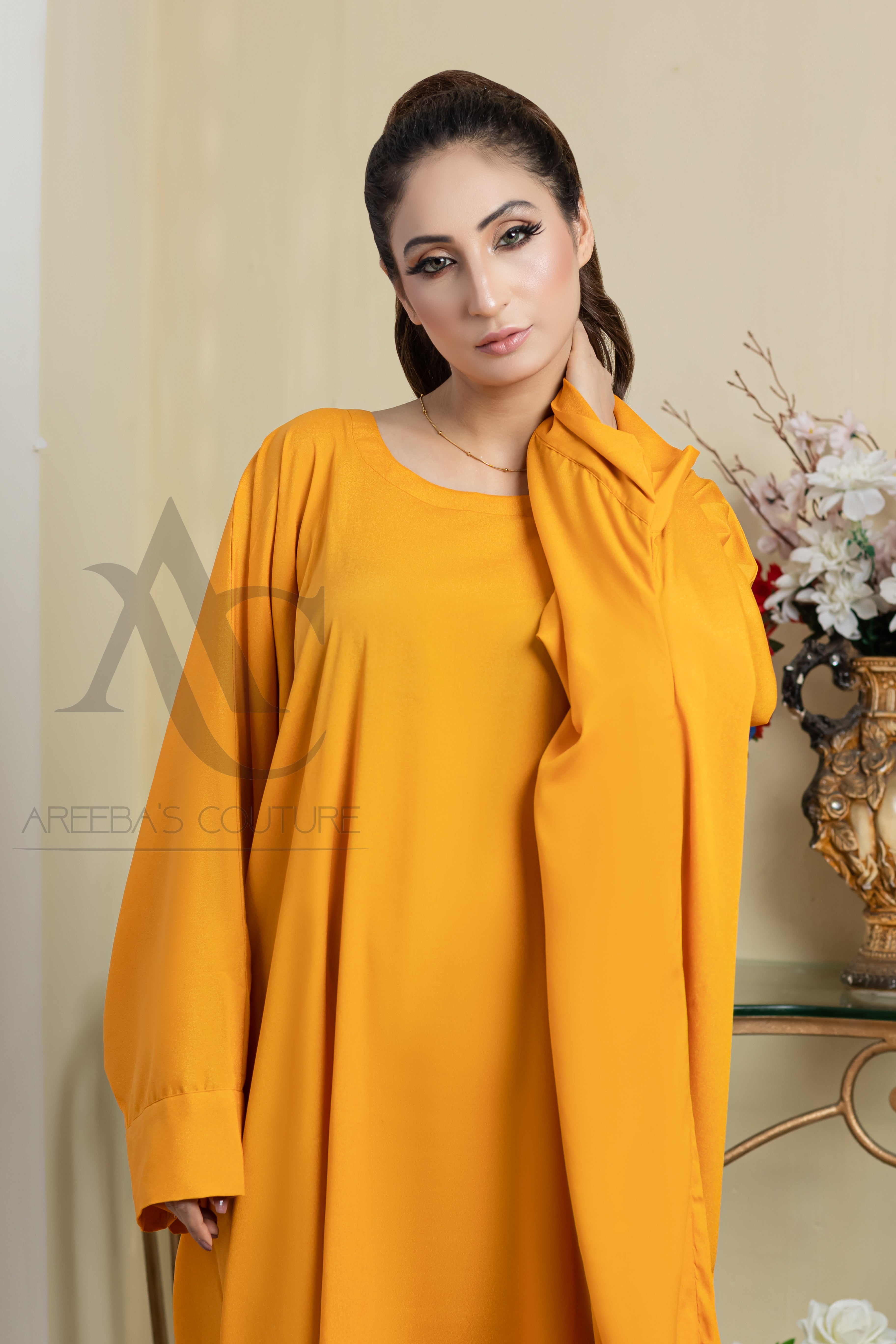 Fire Bush Fariah Abaya- Areeba's Couture