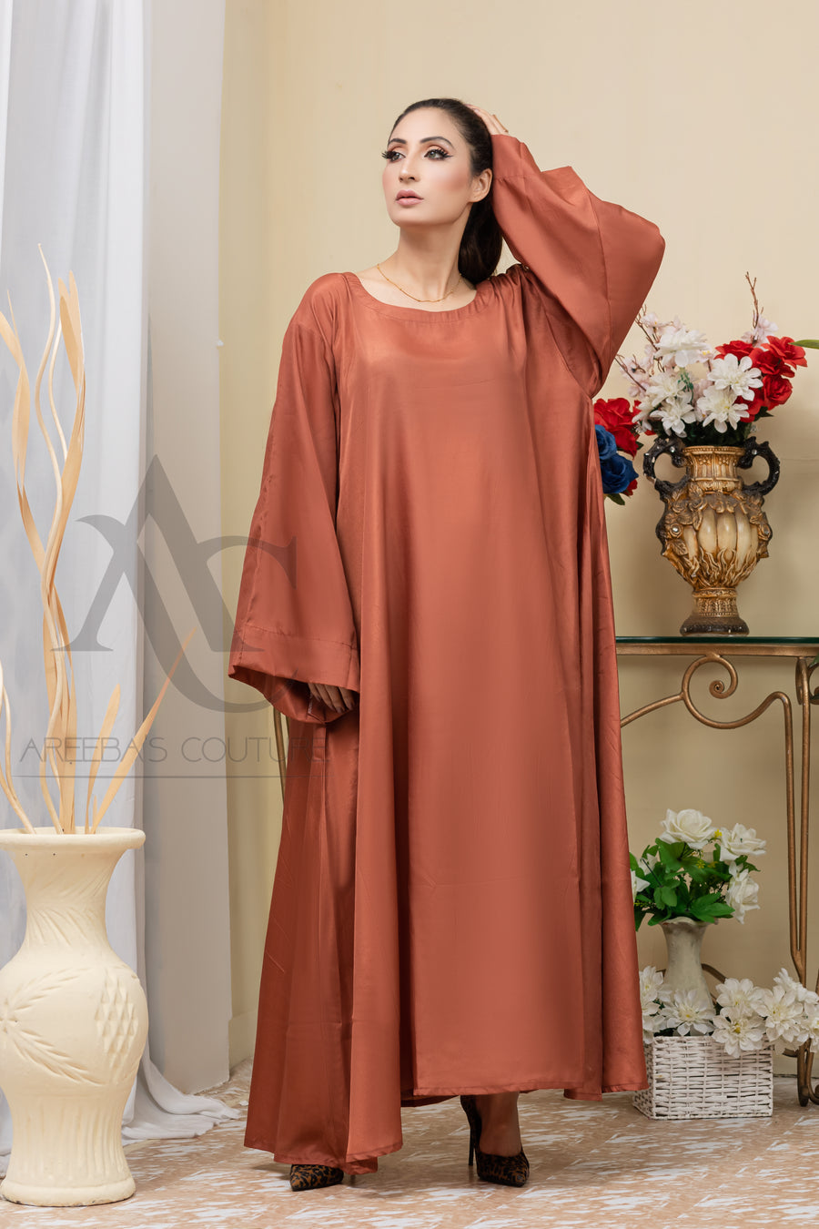 Pale Copper Afifa Abaya- Areeba's Couture