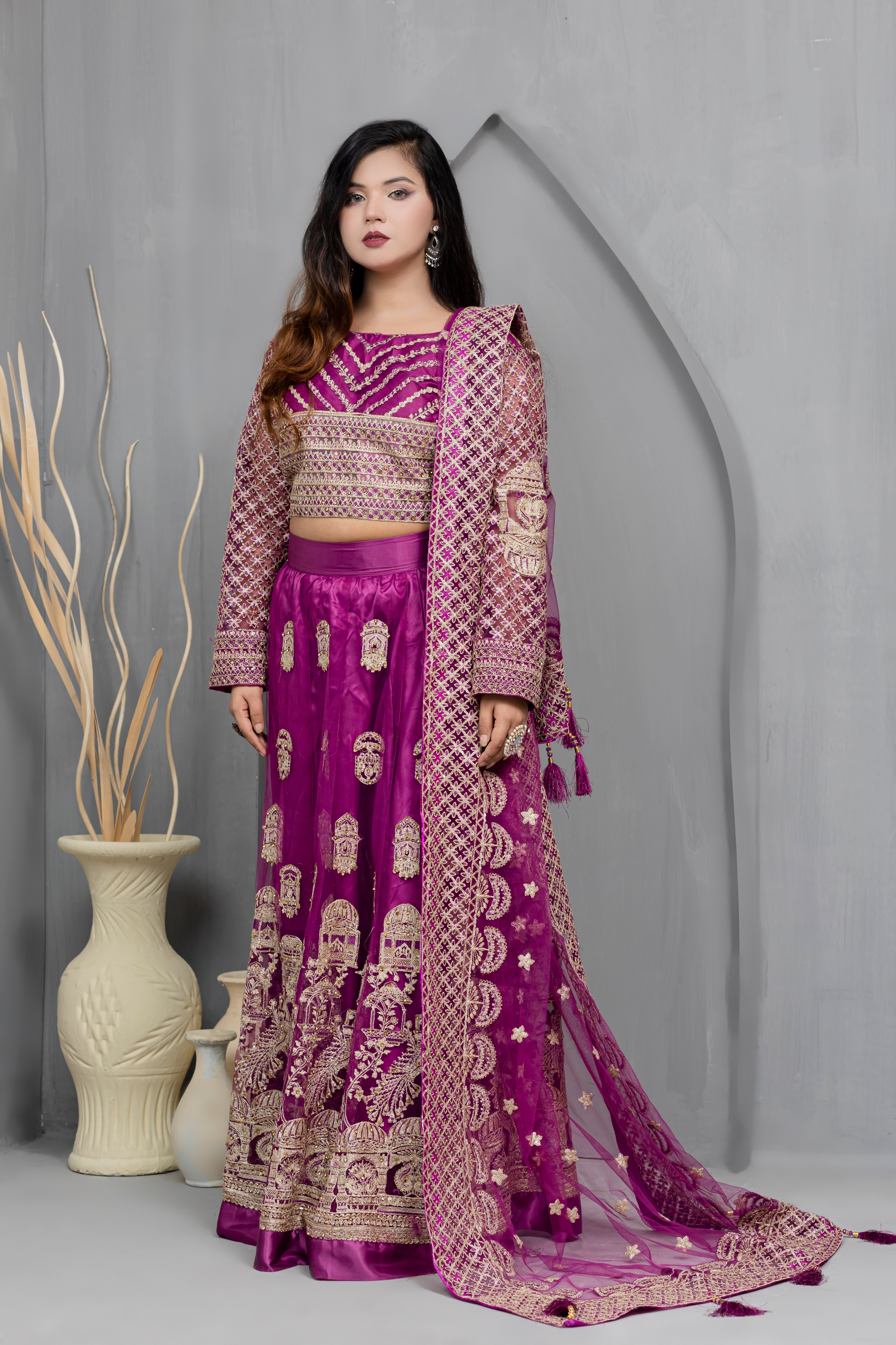 QALAMKAR luxury Lenhga Choli- Areeba's Couture