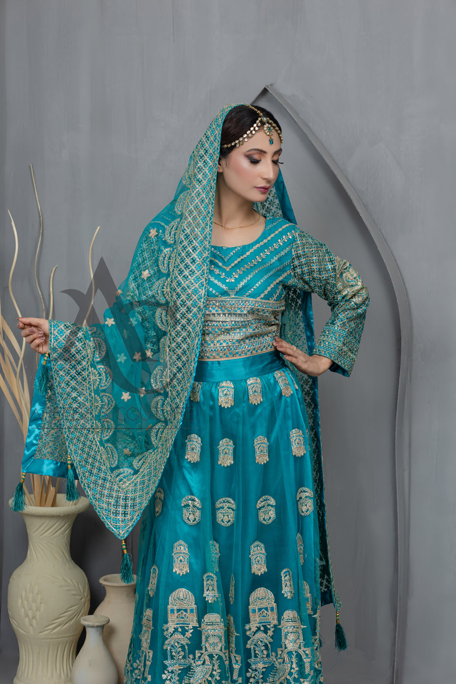 QALAMKAR luxury Lenhga Choli- Areeba's Couture
