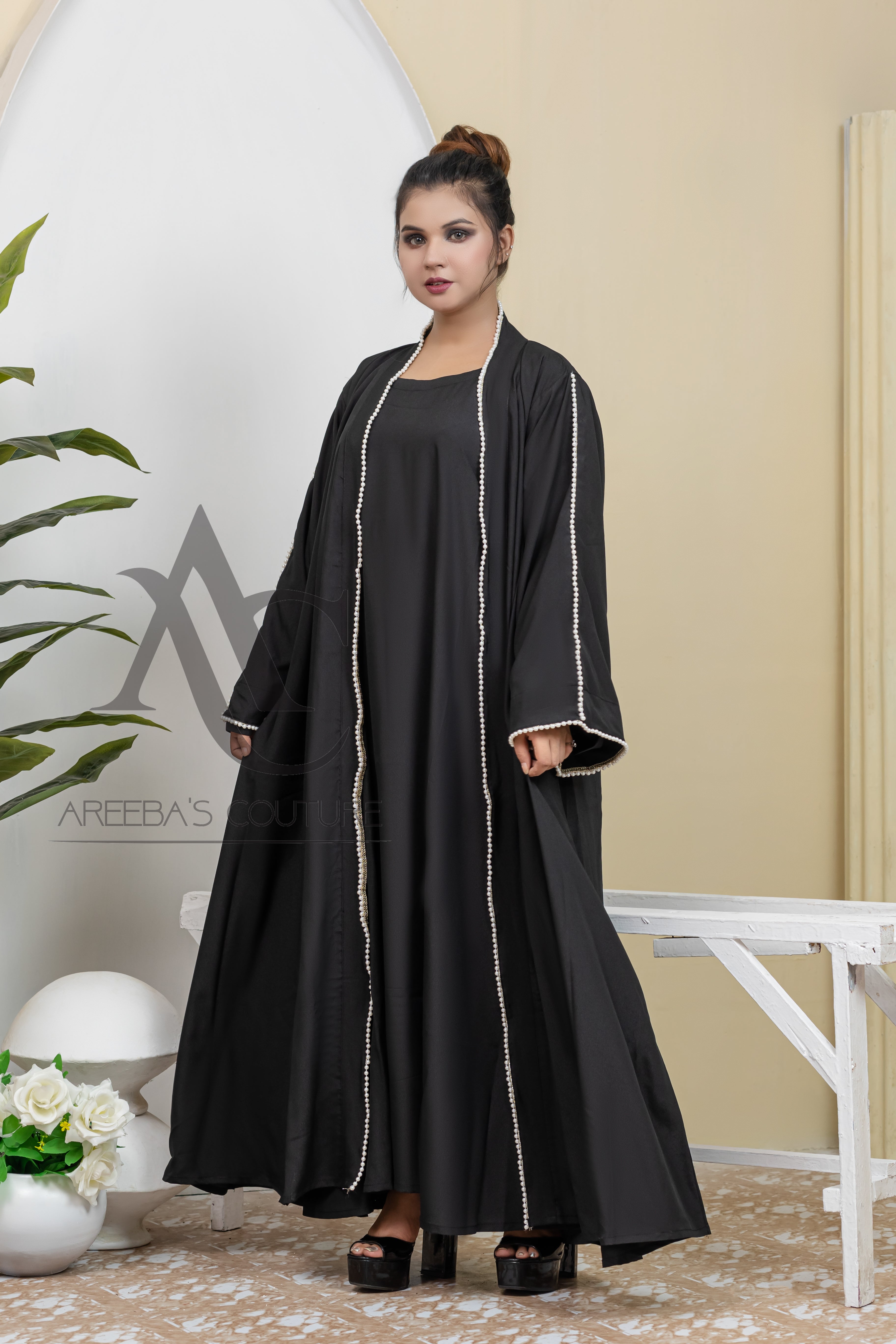 Baltic sea Eimaan abaya- Areeba's Couture