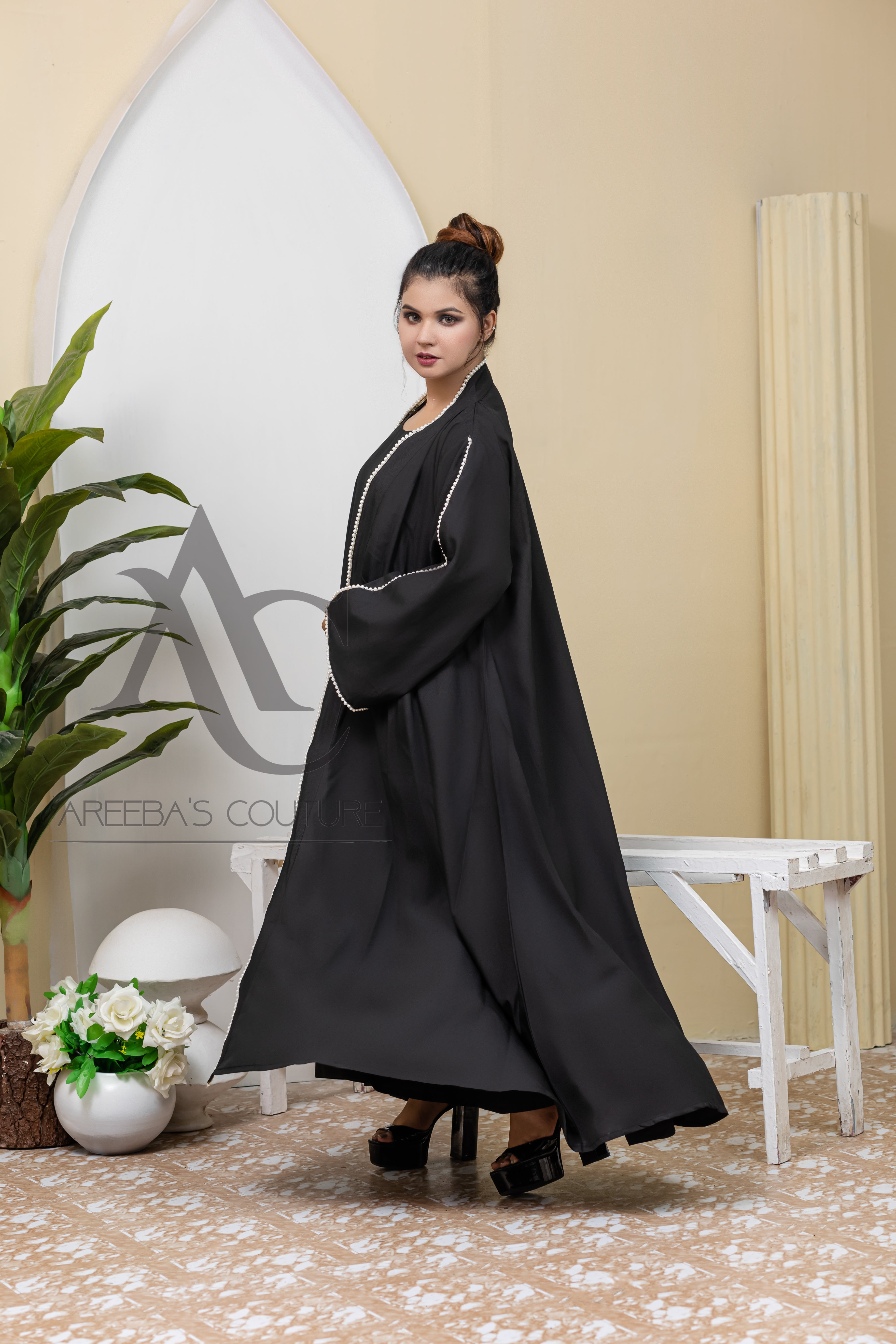 Baltic sea Eimaan abaya- Areeba's Couture