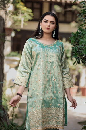 Mint shirt & trouser- Areeba's Couture