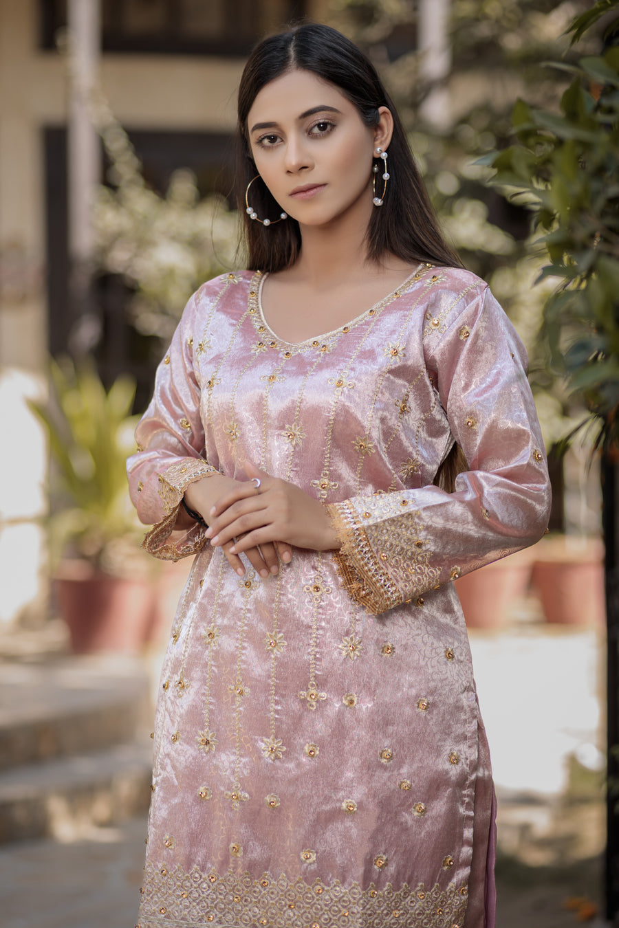 Pink shirt & trouser- Areeba's Couture