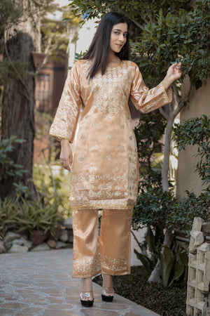 Orange shirt & trouser- Areeba's Couture