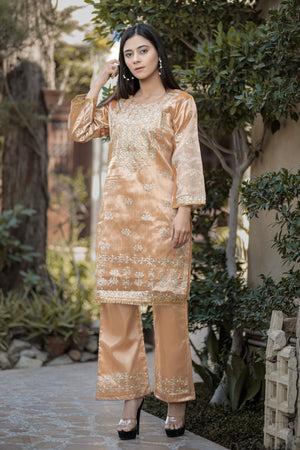 Orange shirt & trouser- Areeba's Couture