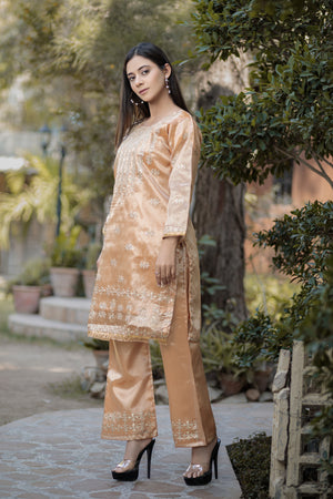 Orange shirt & trouser- Areeba's Couture