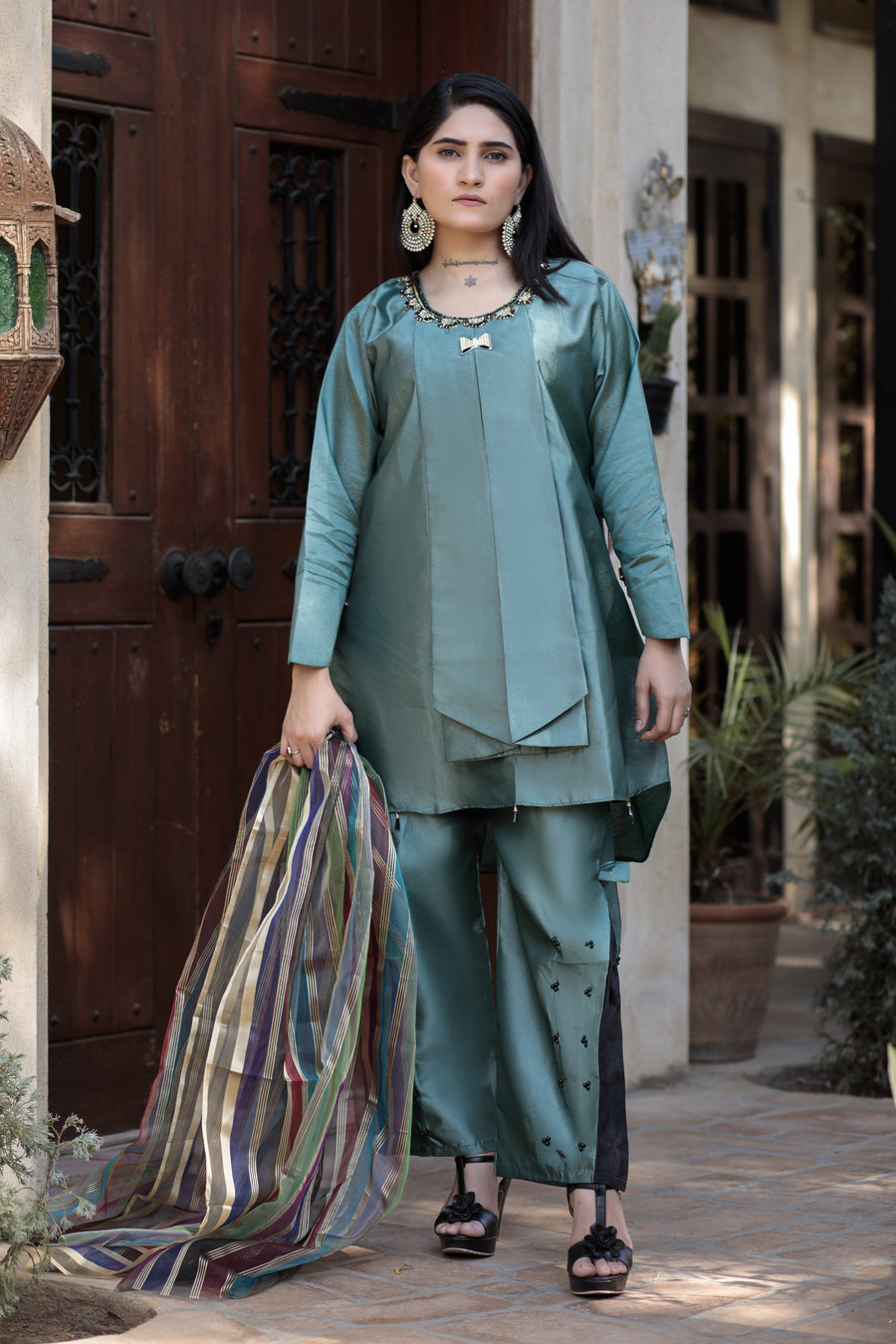 Moonstone Blue suit- Areeba's Couture