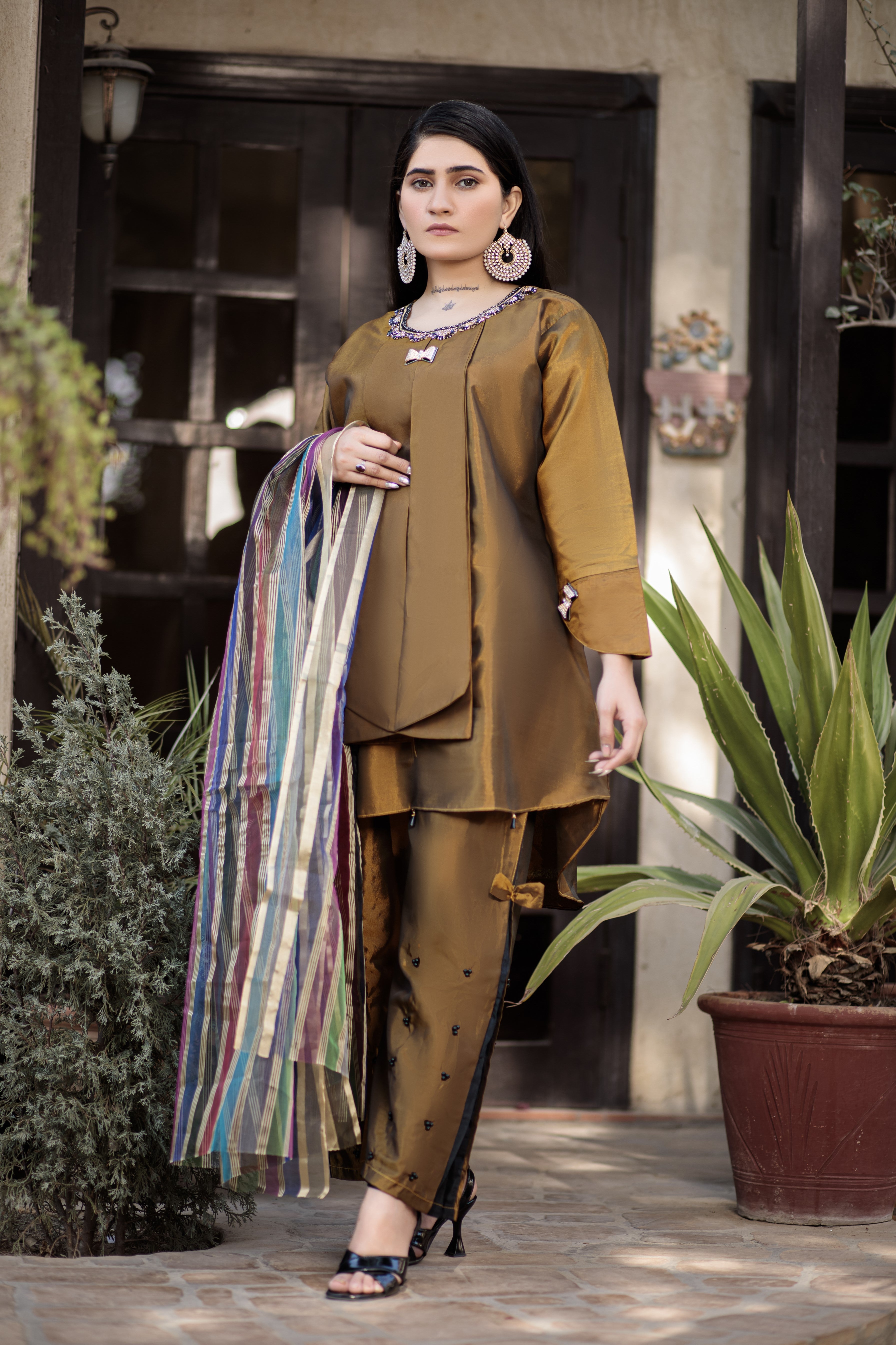 Mocha suit- Areeba's Couture