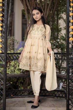 Peach Puff Frock- Areeba's Couture