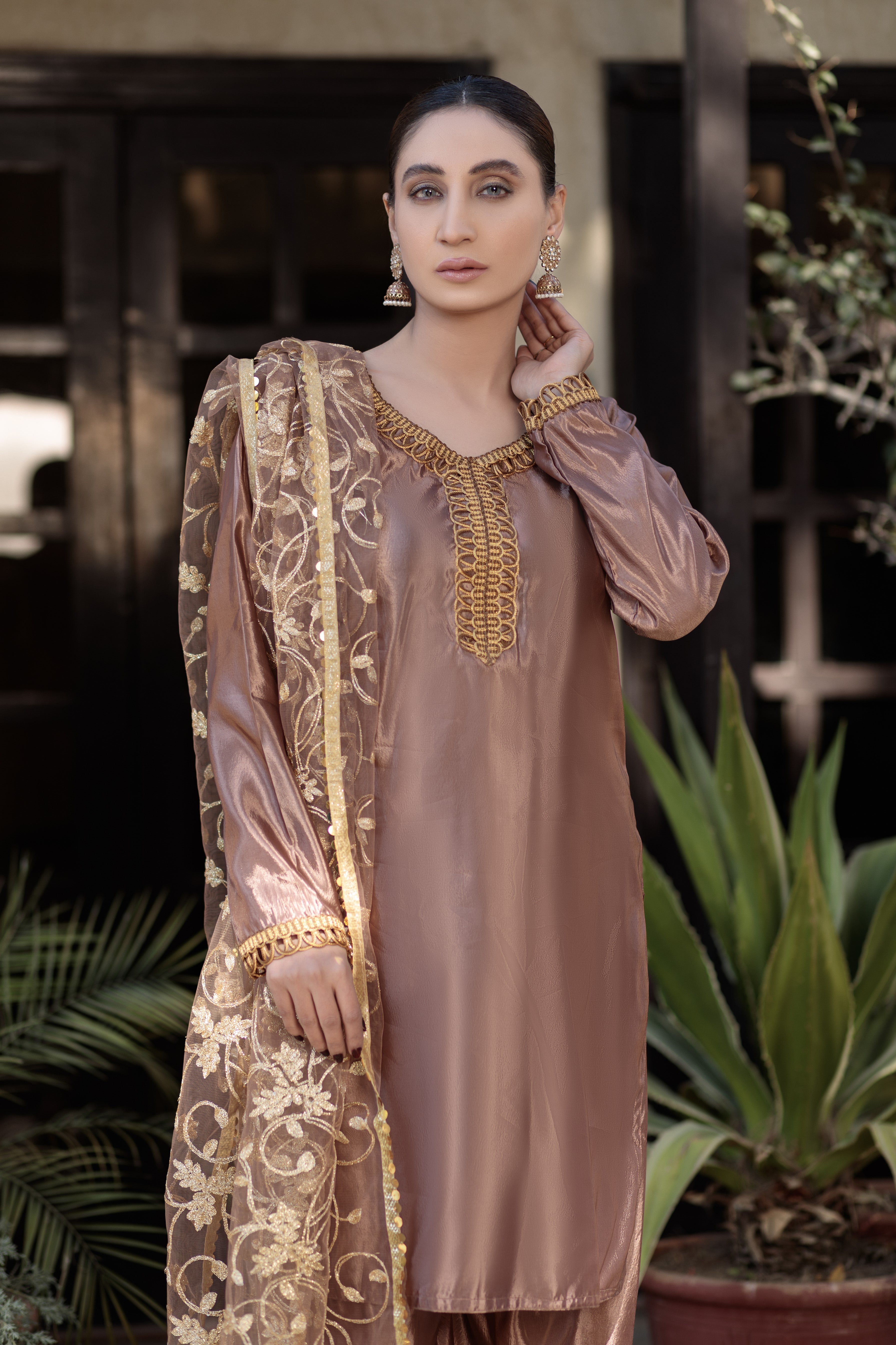 Espresso plain suit- Areeba's Couture