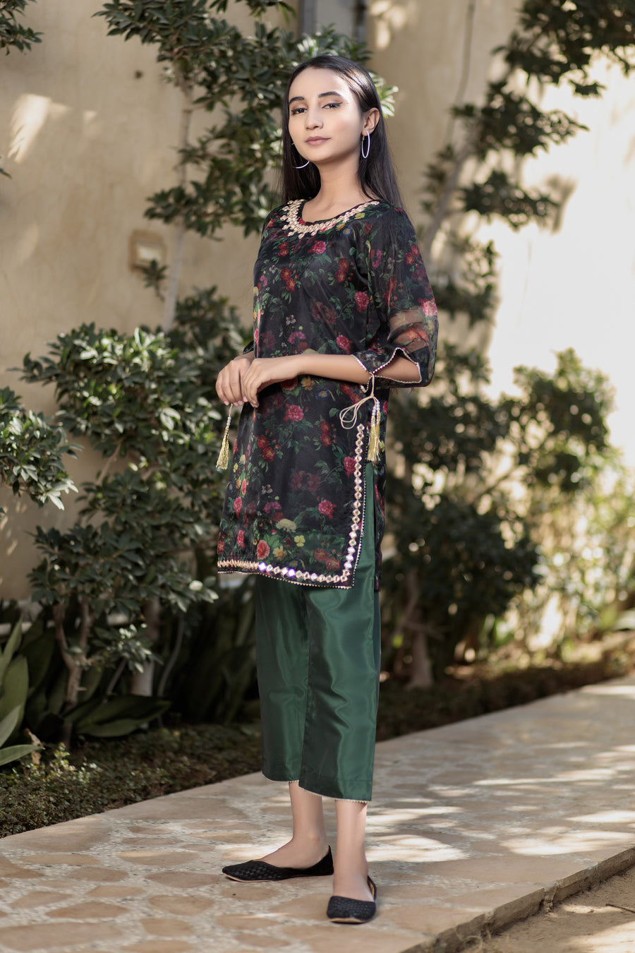 Mineral Green kameez trouser- Areeba's Couture